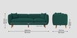 Reva Fabric 3 Seater Sofa in Sage Green Colour