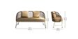 Reva Wicker 2+1 Seater Sofa with Table In Beige Colour