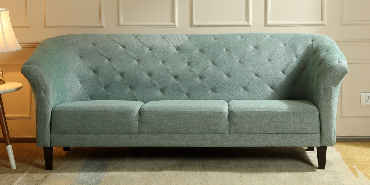 Buy Regina 3 Seater Sofa in Mint green Colour by CasaCraft Online