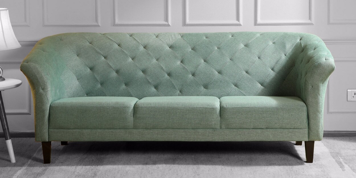 Ercilia Fabric 3 Seater Sofa In Mint Green Colour