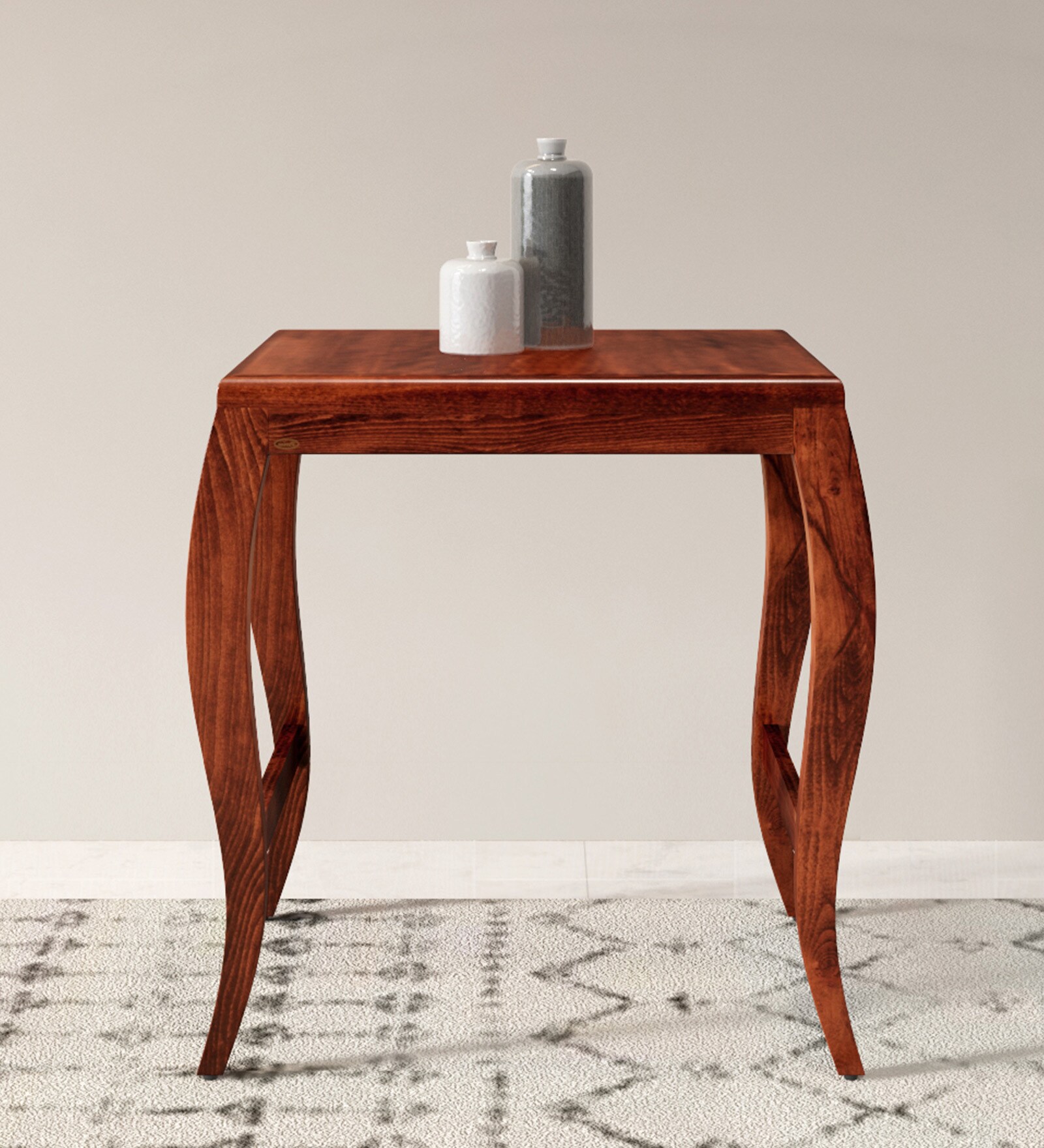 Reagan Solid Wood End Tables In Brown & Walnut Brown Finish