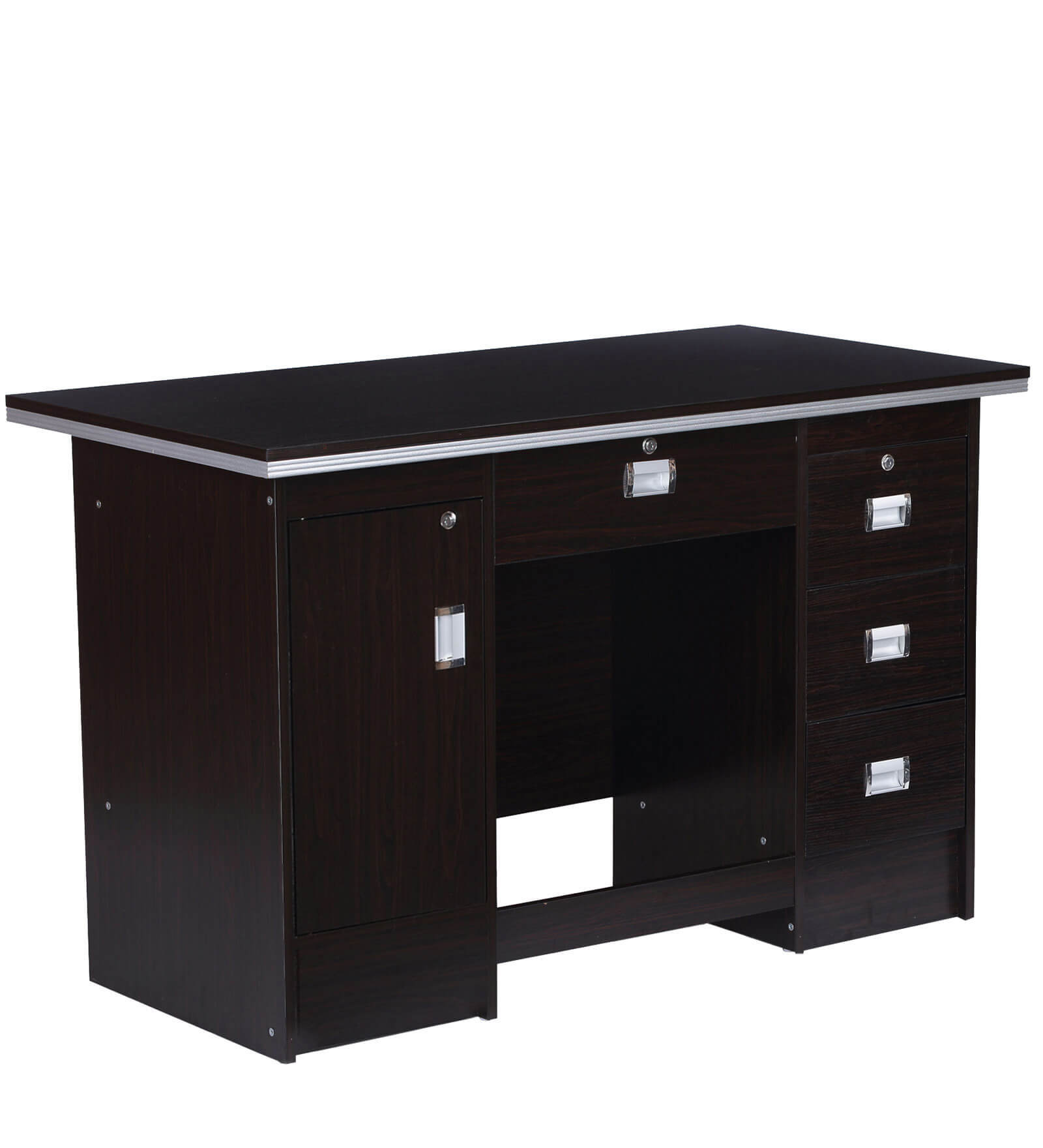 Buy Recardo Office Table in Black & Walnut Colour by Nilkamal Online