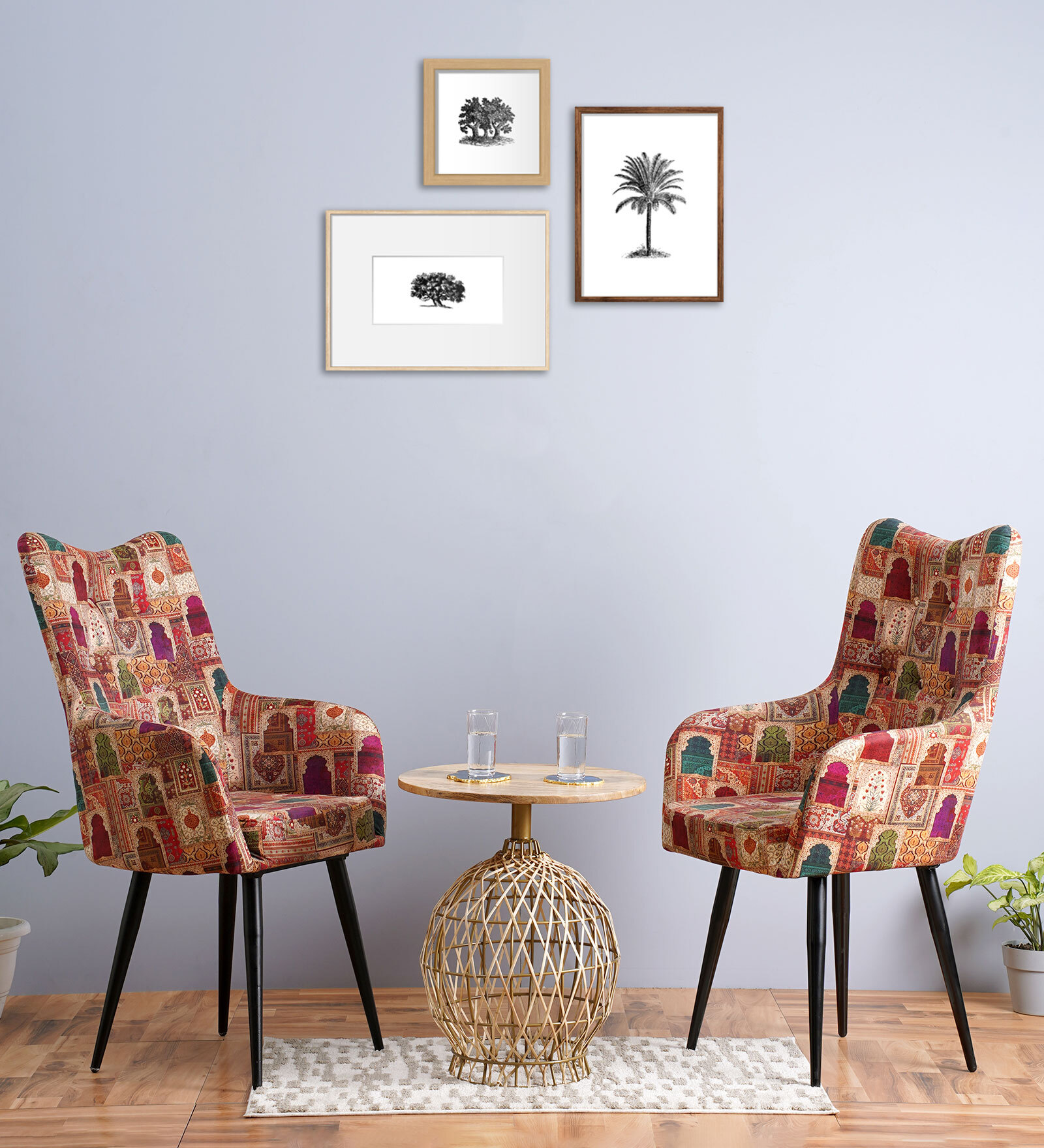 Recca Velvet Coffee Table Set in Multicolour Colour