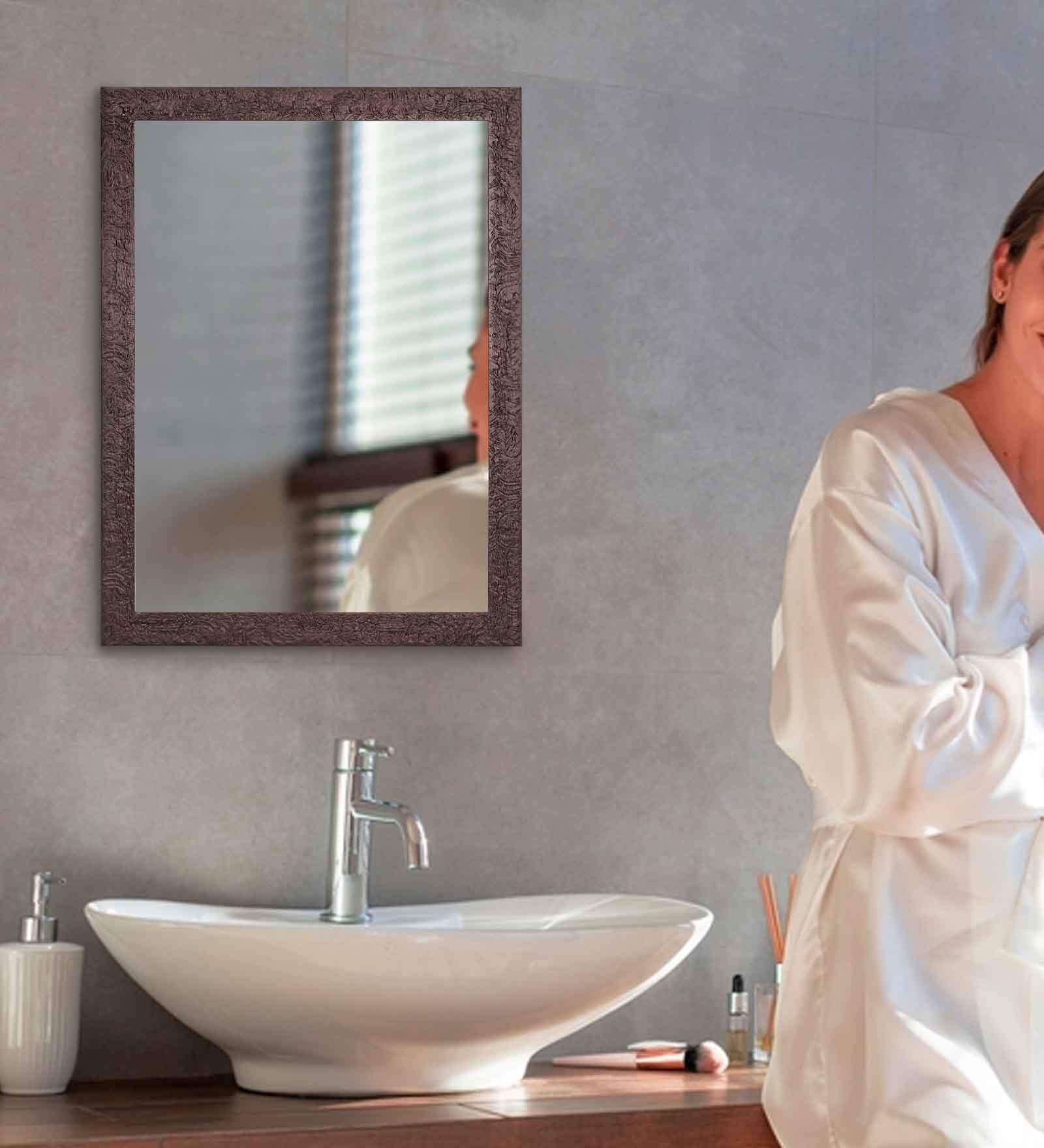 Rectangle (24x30) Brown Frame Wall Mirrors