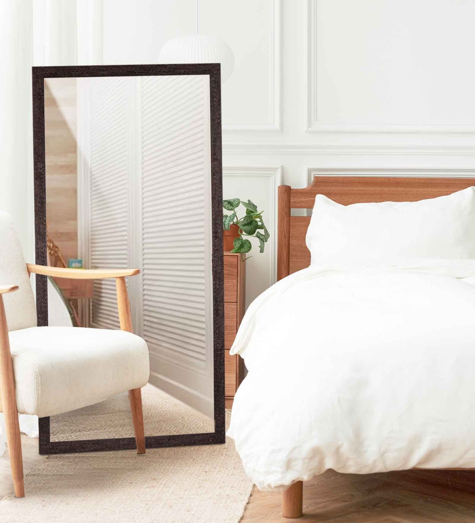 Rectangle (24x48) Brown Frame Wall Mirrors