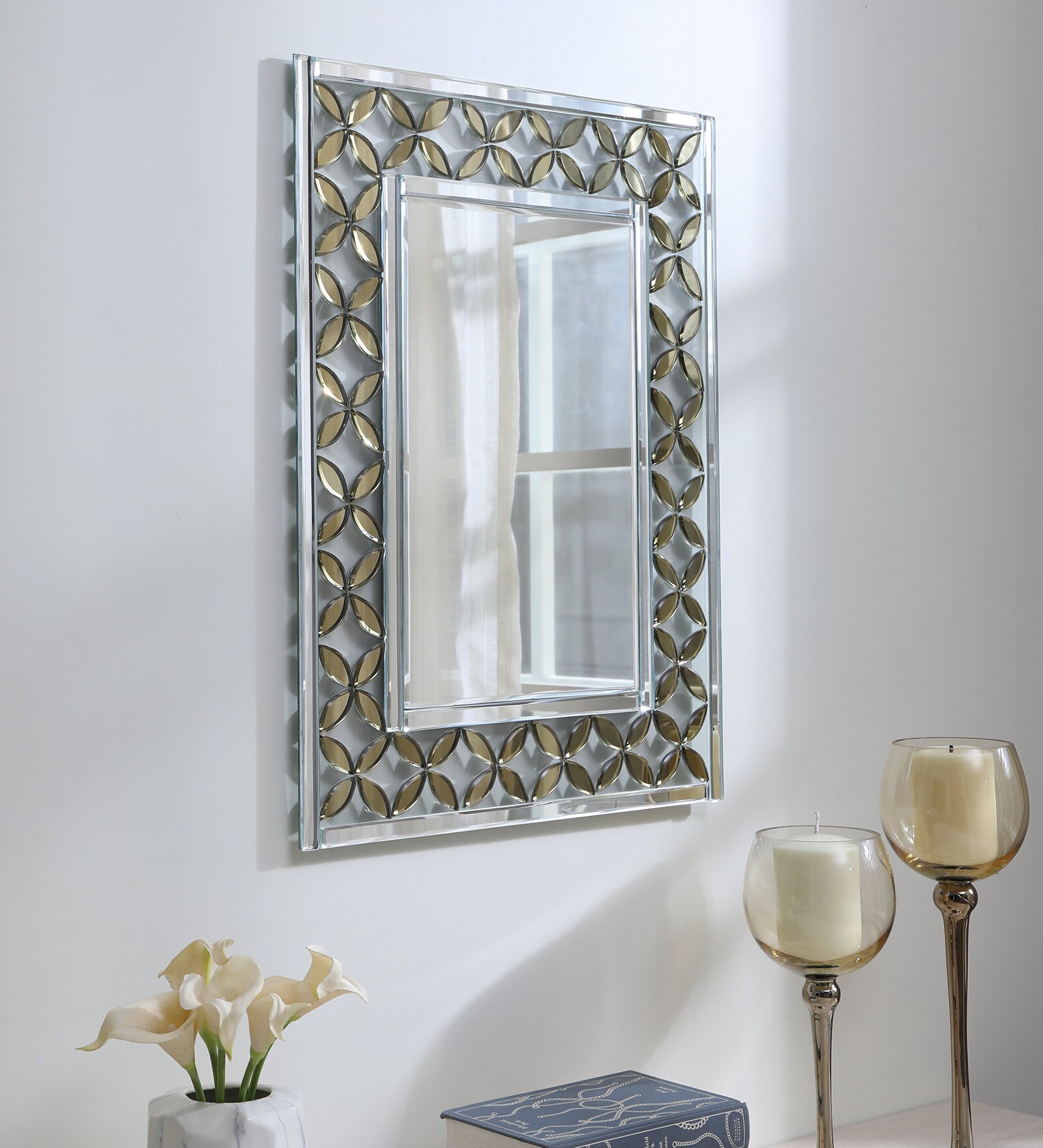 Buy Rectangle Wall Mirror in Brown Colour at 46% OFF by Zoyo Cera ...