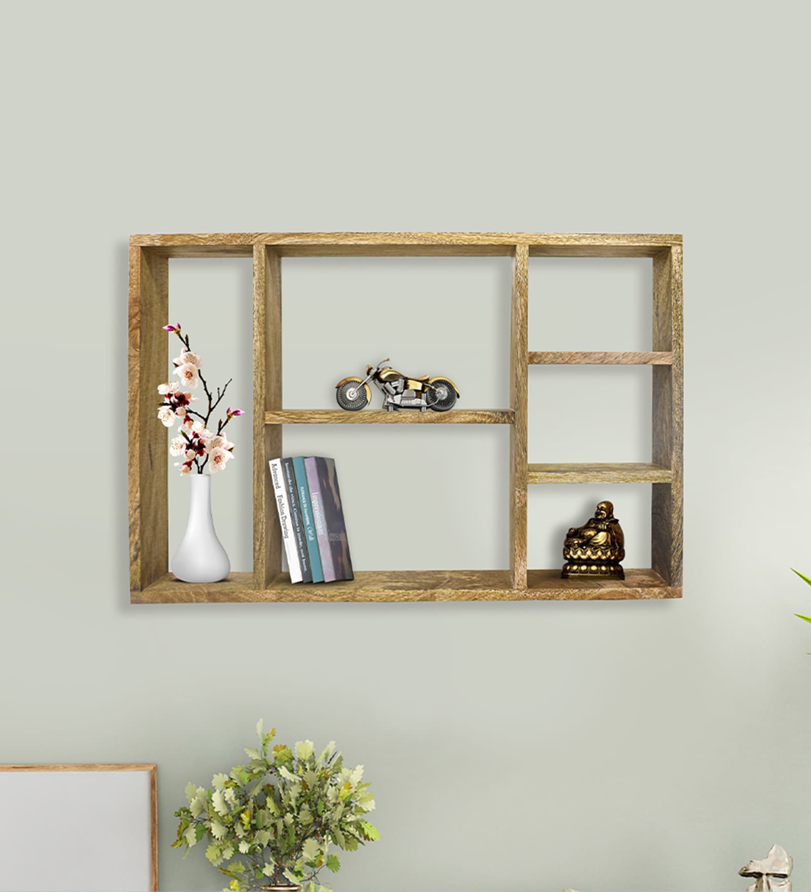 Rectangular Wooden Wall Standing Wall Shelf