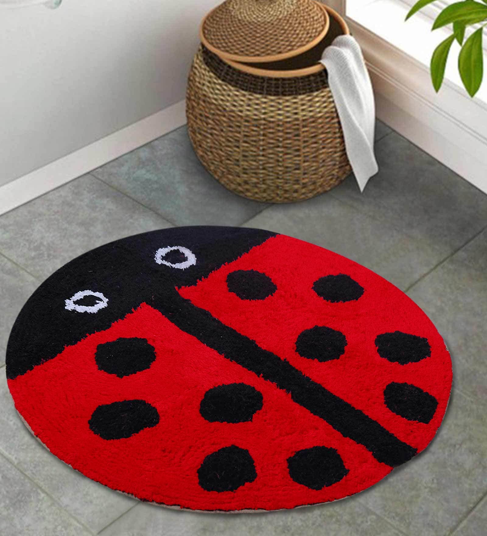 Red & Black colour Ladybug 100% cotton Mat