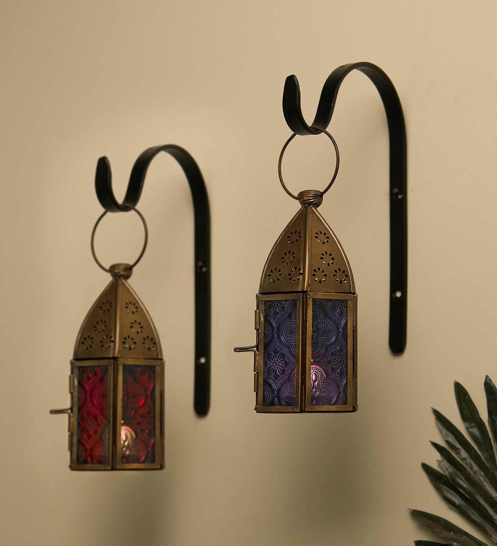Kingston (Set Of 2) Multicolor Metal Wall Tea Light Holders