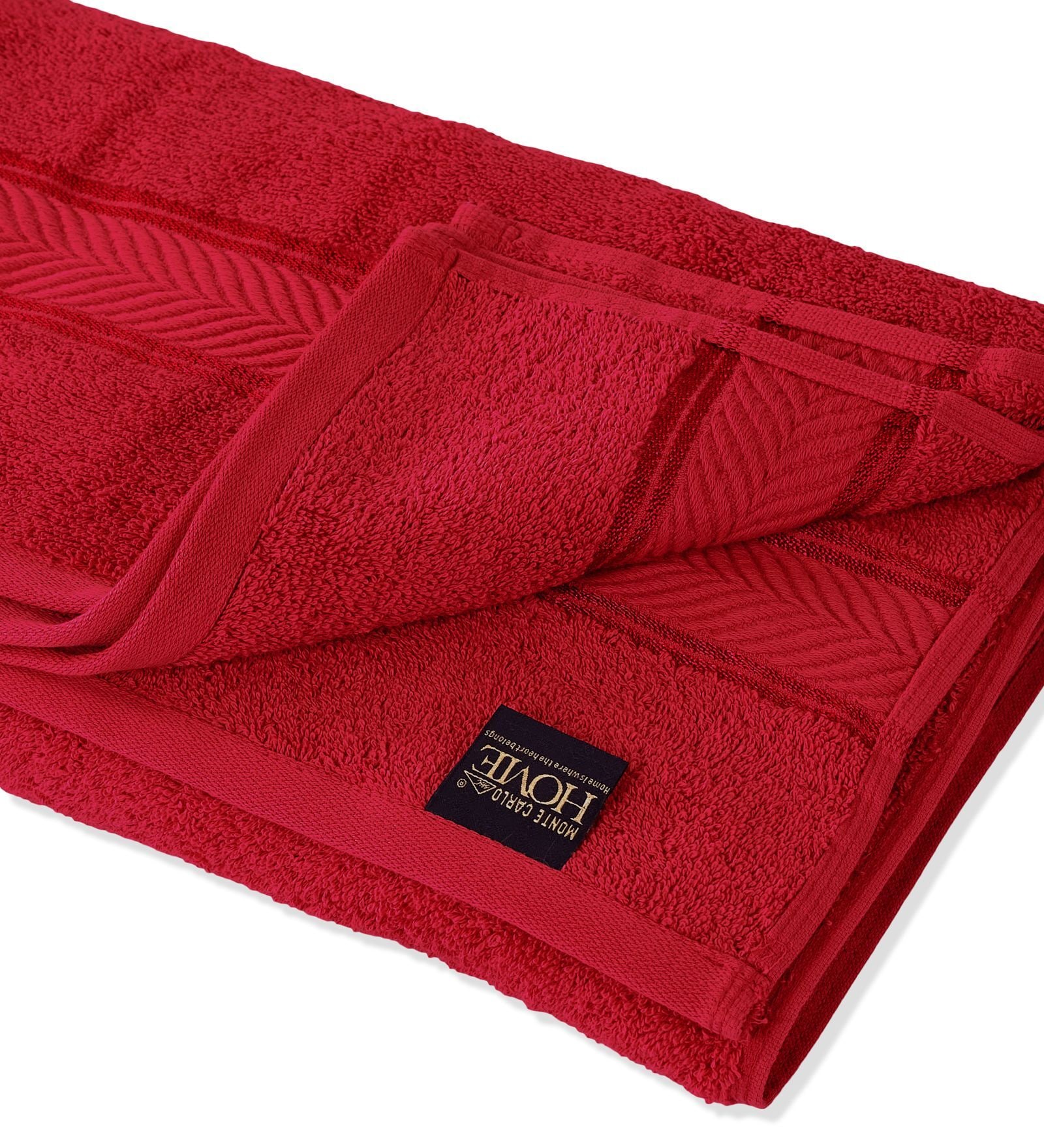 Red 100% Cotton 525 Gsm Bath Towel