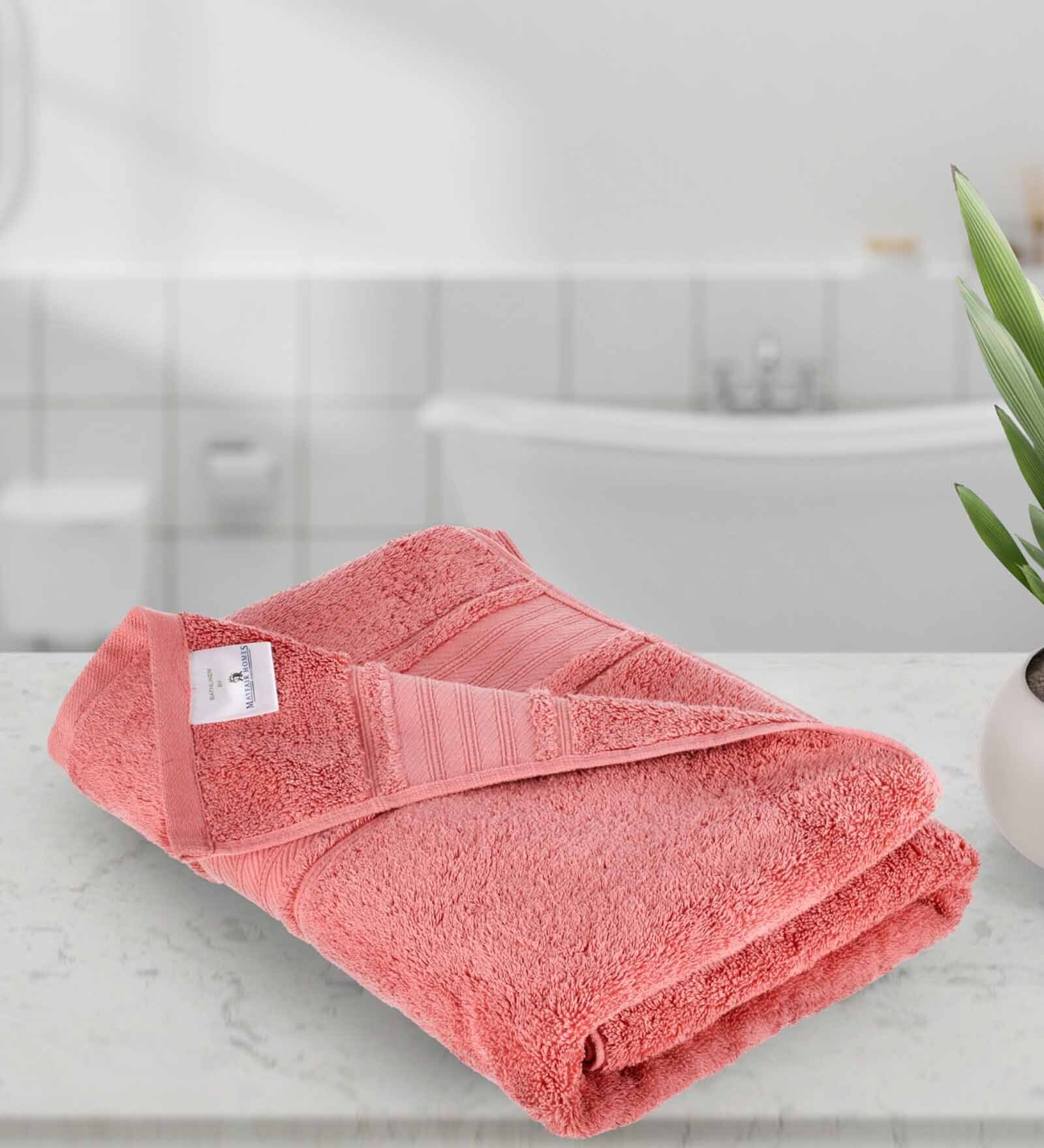 Red 100% Cotton Solid 580 GSM (1Pc) Bath Towel