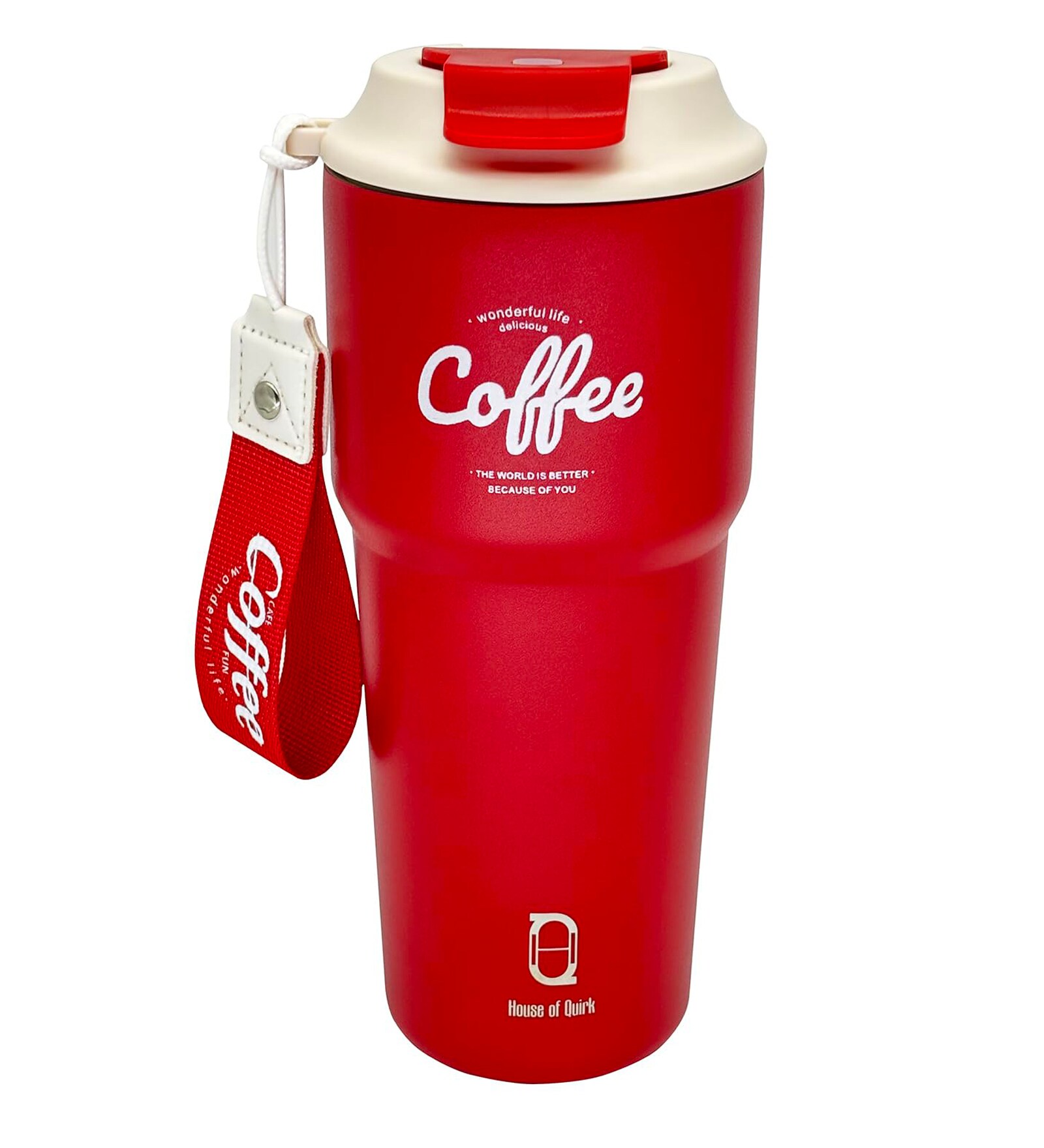 Red 620ml Stainless Steel Double Vacuum Insulated Leak Proof Coffee Tumbler with Lid
