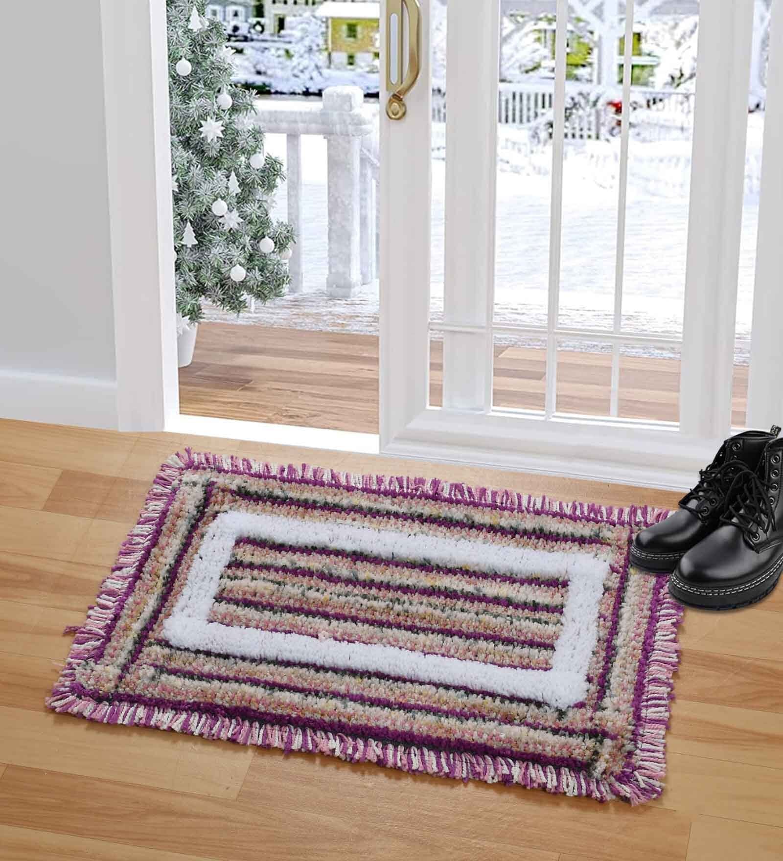 Red Abstract Microfiber 24x16 Inches Door Mat