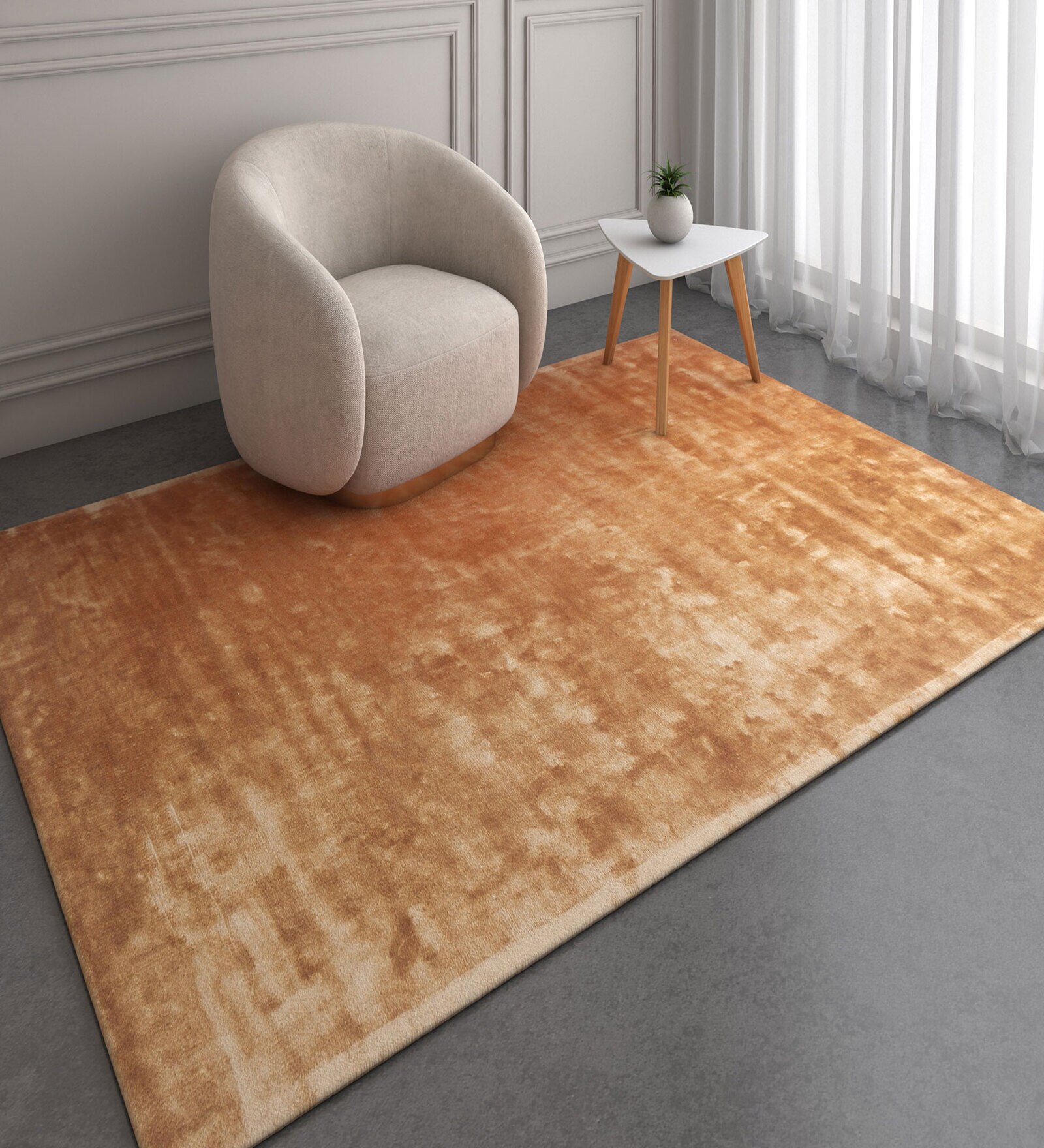 Red Abstract Viscose 5 ft X 8 ft Hand Tufted Rectangle Carpet