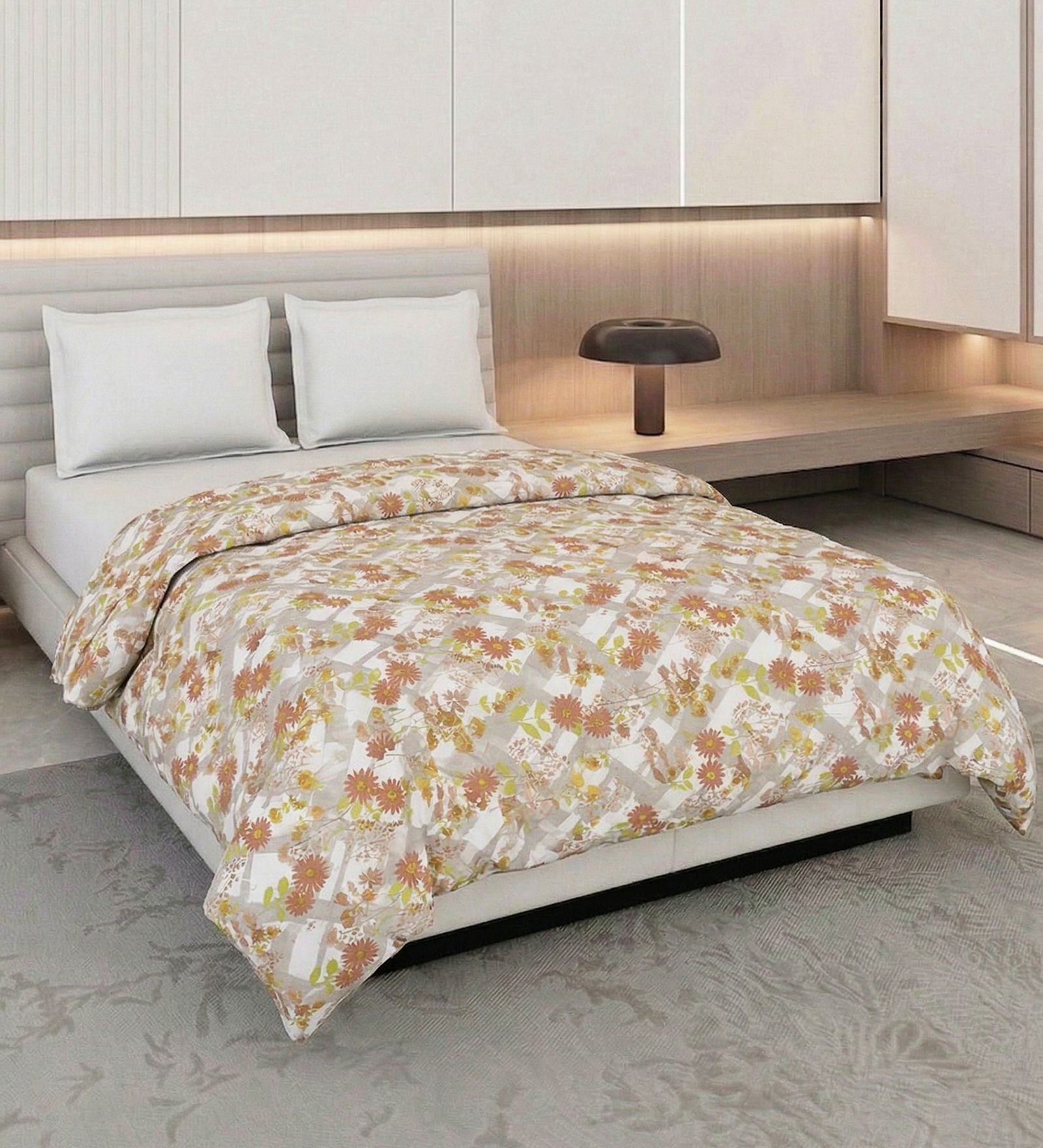 Red and Orange  100% COTTON Solid 150 GSM King Bed Comforter