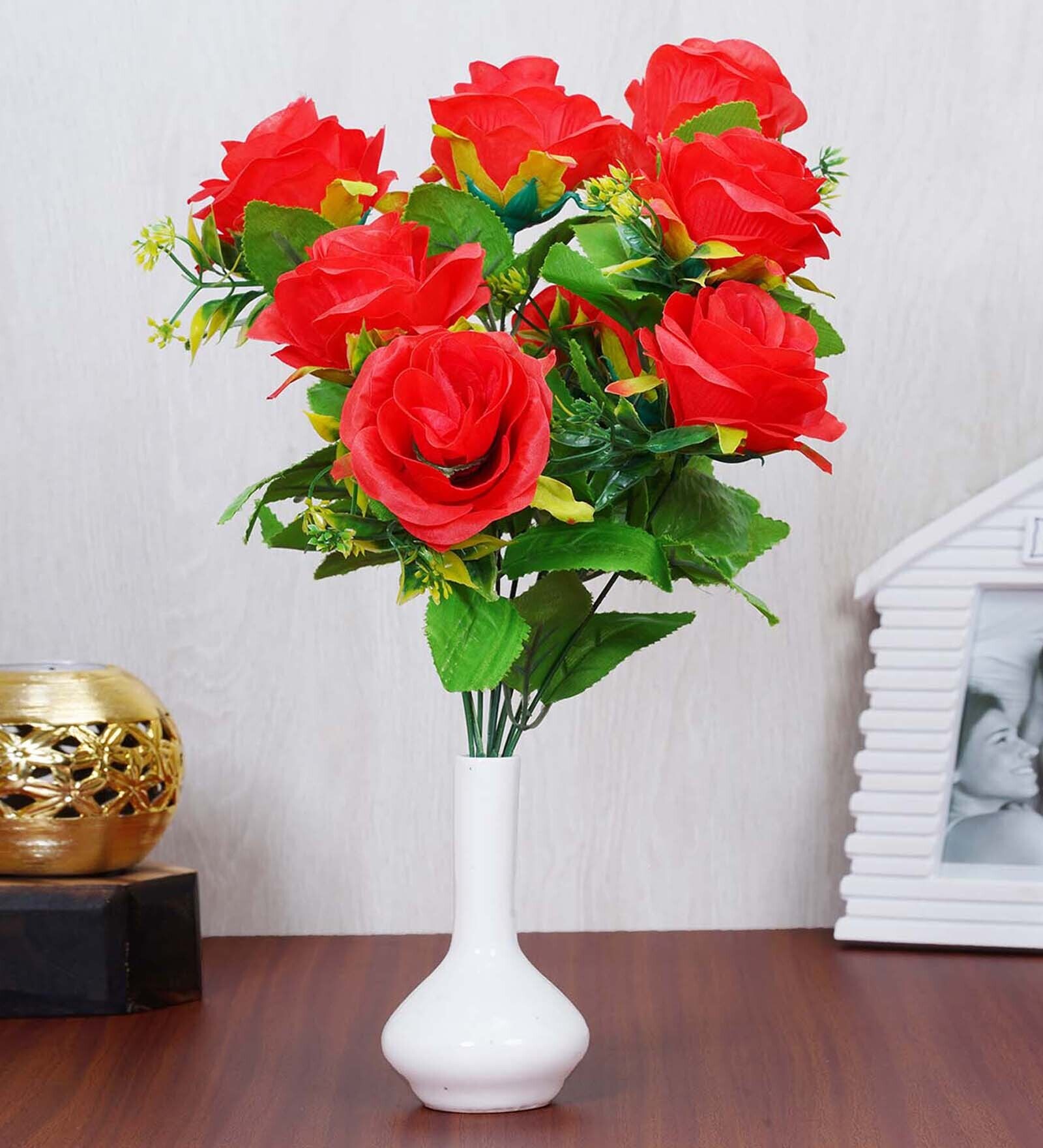 Buy Red Fabric & Plastic Elegant D co Artificial Flowers at 39% OFF by ...