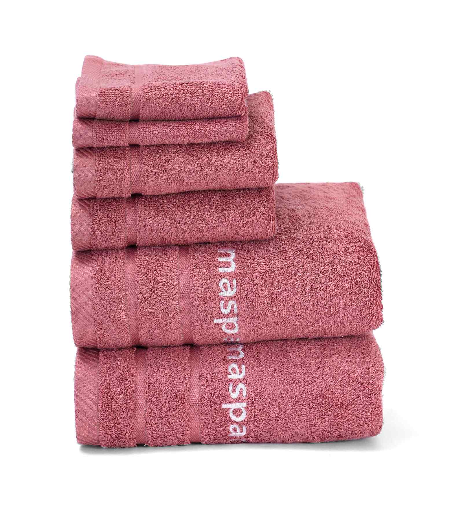 Red Bamboo Cotton Solid 650 GSM Bath Hand & Face Towel Set (6Pc)