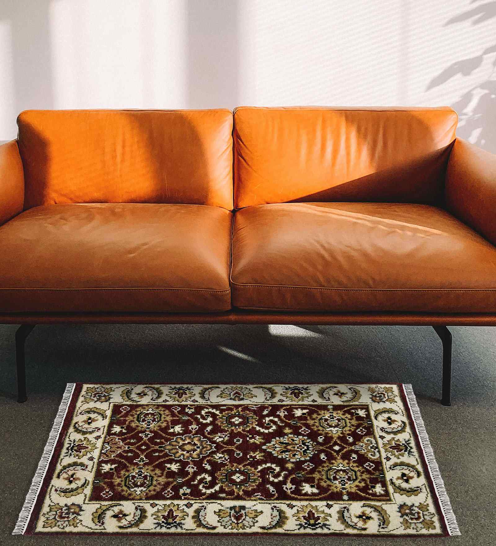 Red Persian Wool 2x3 Feet Handmade  Dhurrie