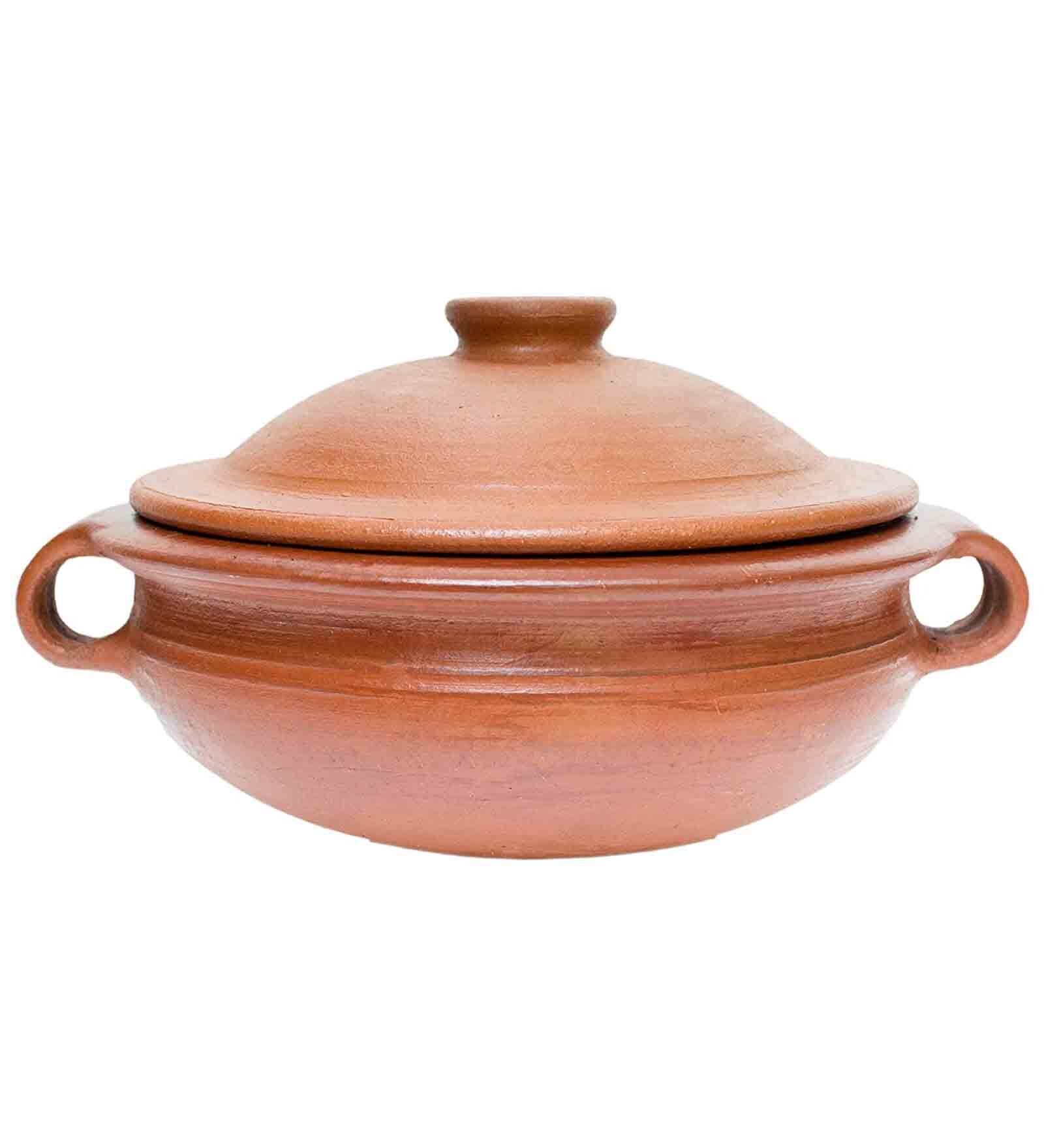 Red Clay Kadai with Lid 3 Litre