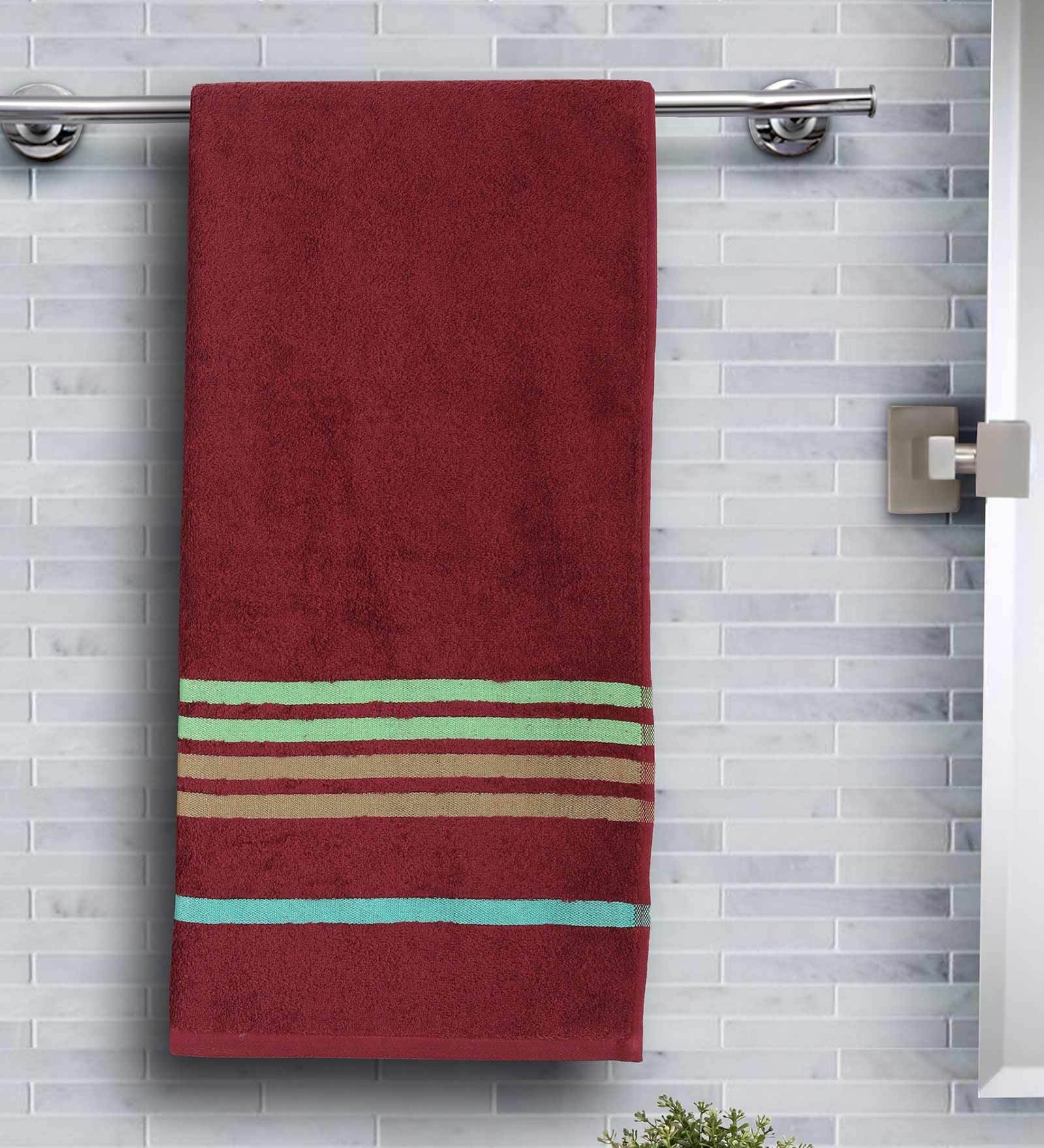 Red Solid 450 GSM Cotton Bath Towel