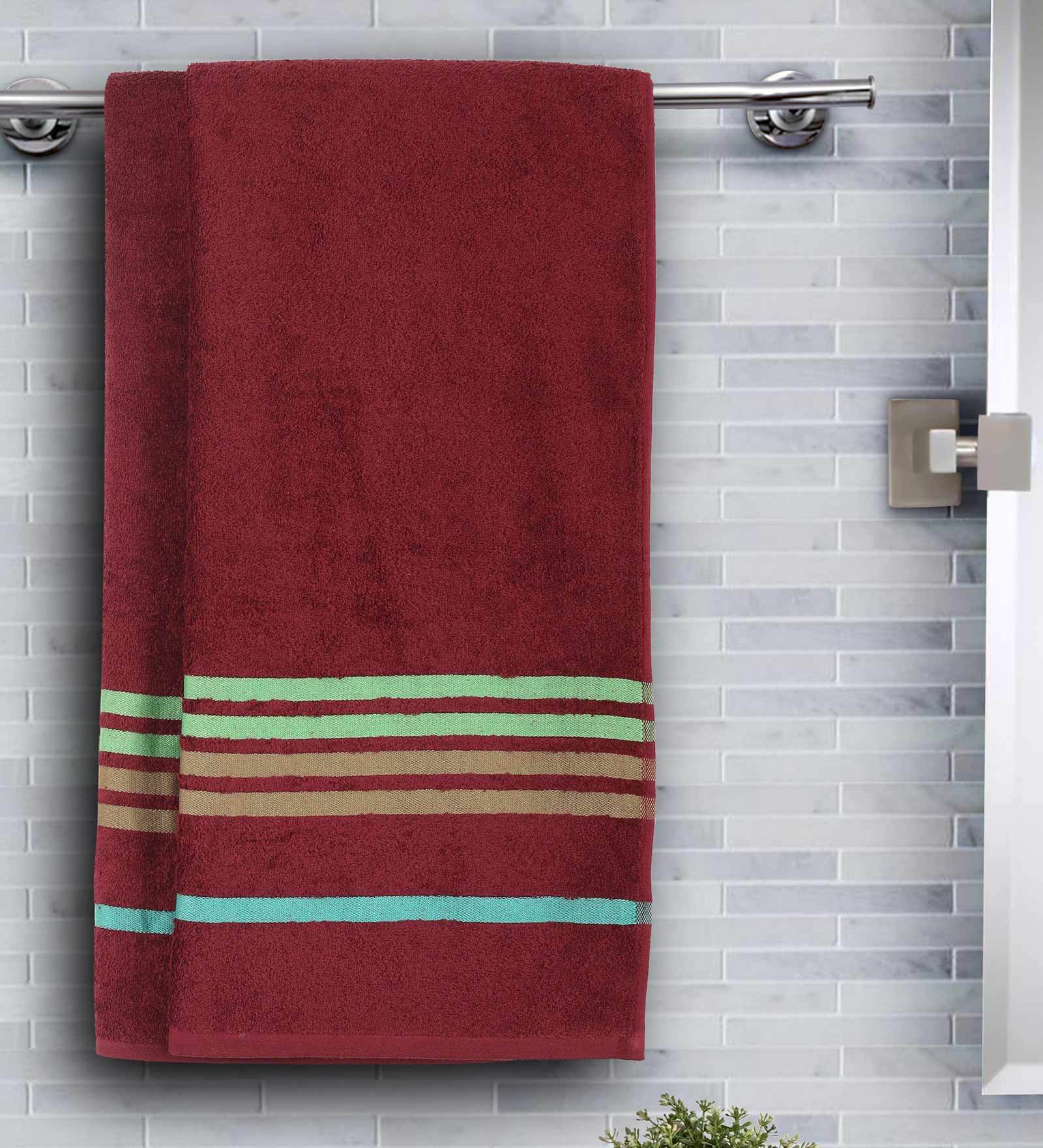 Buy Maroon Solid 450 GSM Cotton (Set of 2) Bath Towel at 6 OFF by Maspar Pepperfry