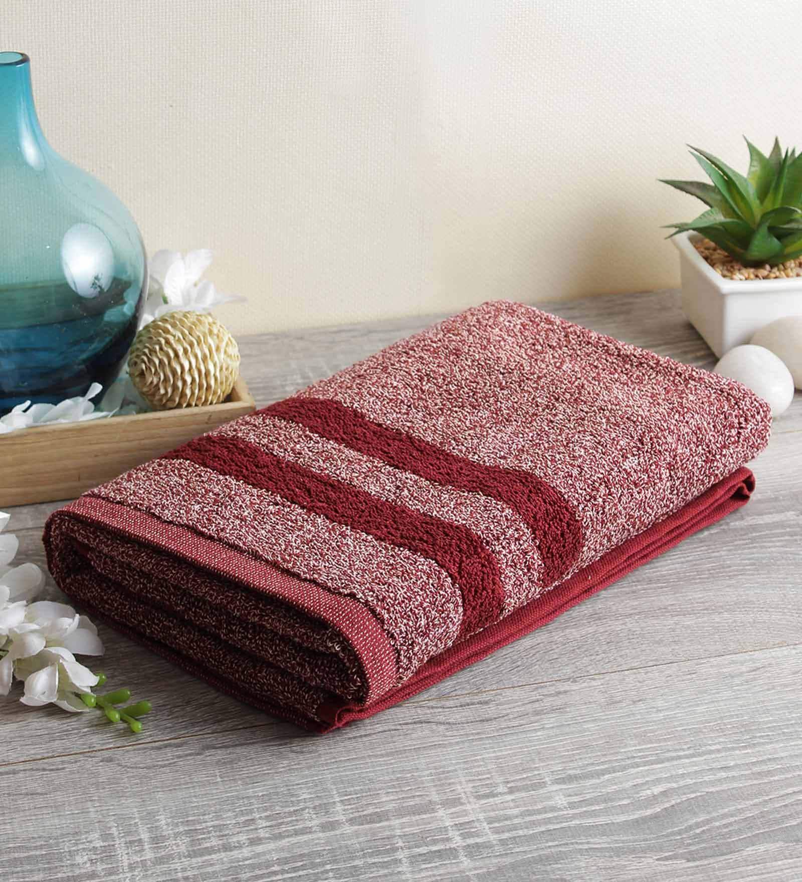 Red Cotton 480 GSM Ladies Bath Towel
