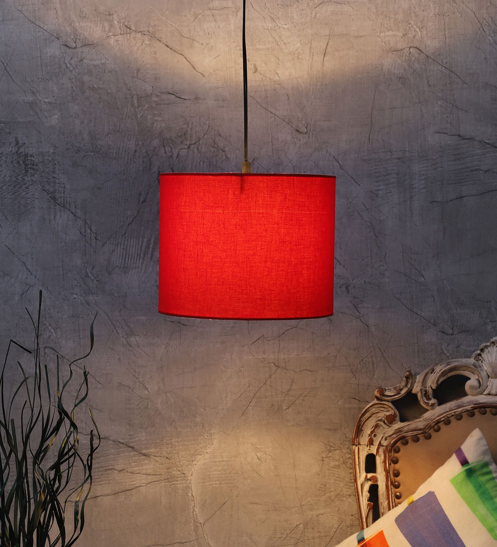 Ahens Red Cotton Hanging Light