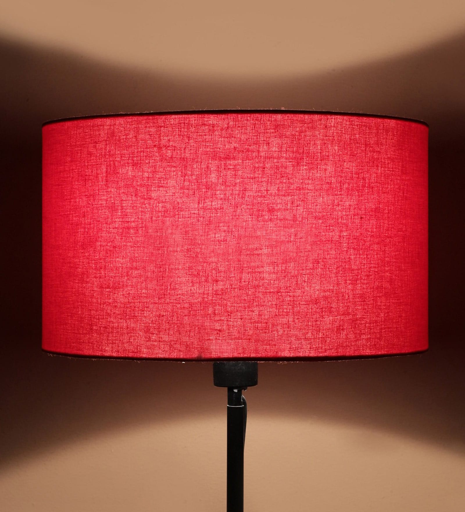 Fegan Red Cotton Fabric Solid Lampshade