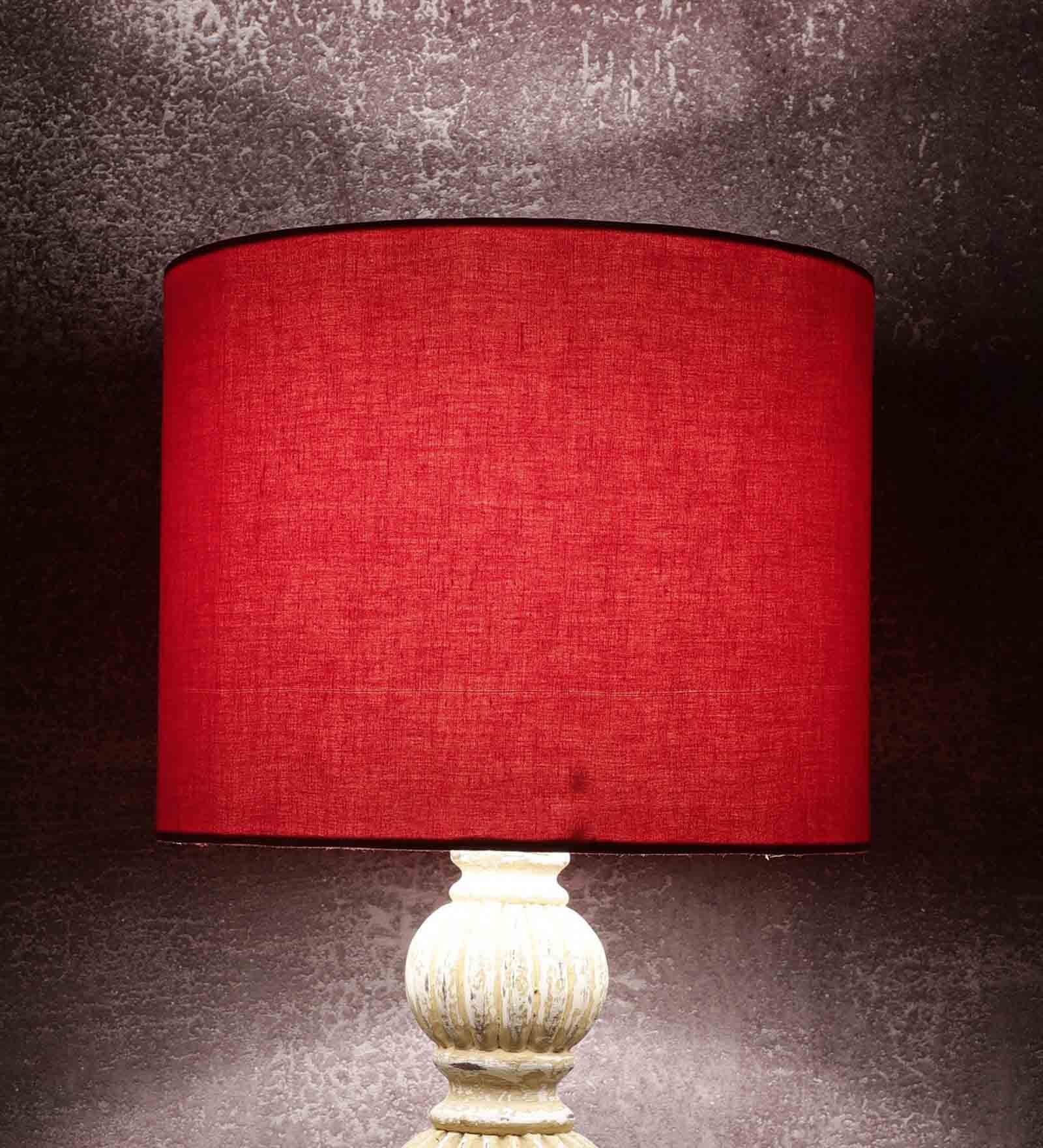 Amber Red Cotton Fabric Solid Lampshade