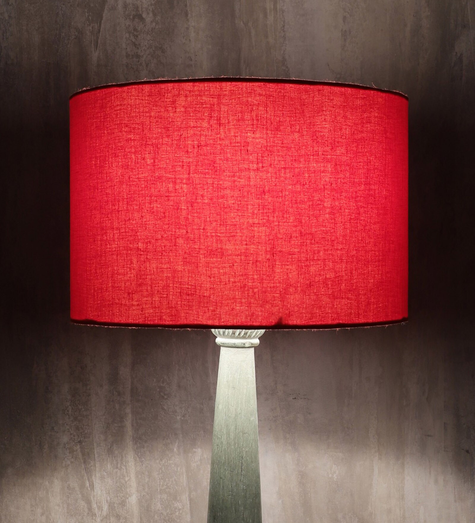 Paola Red Cotton Fabric Solid Lampshade
