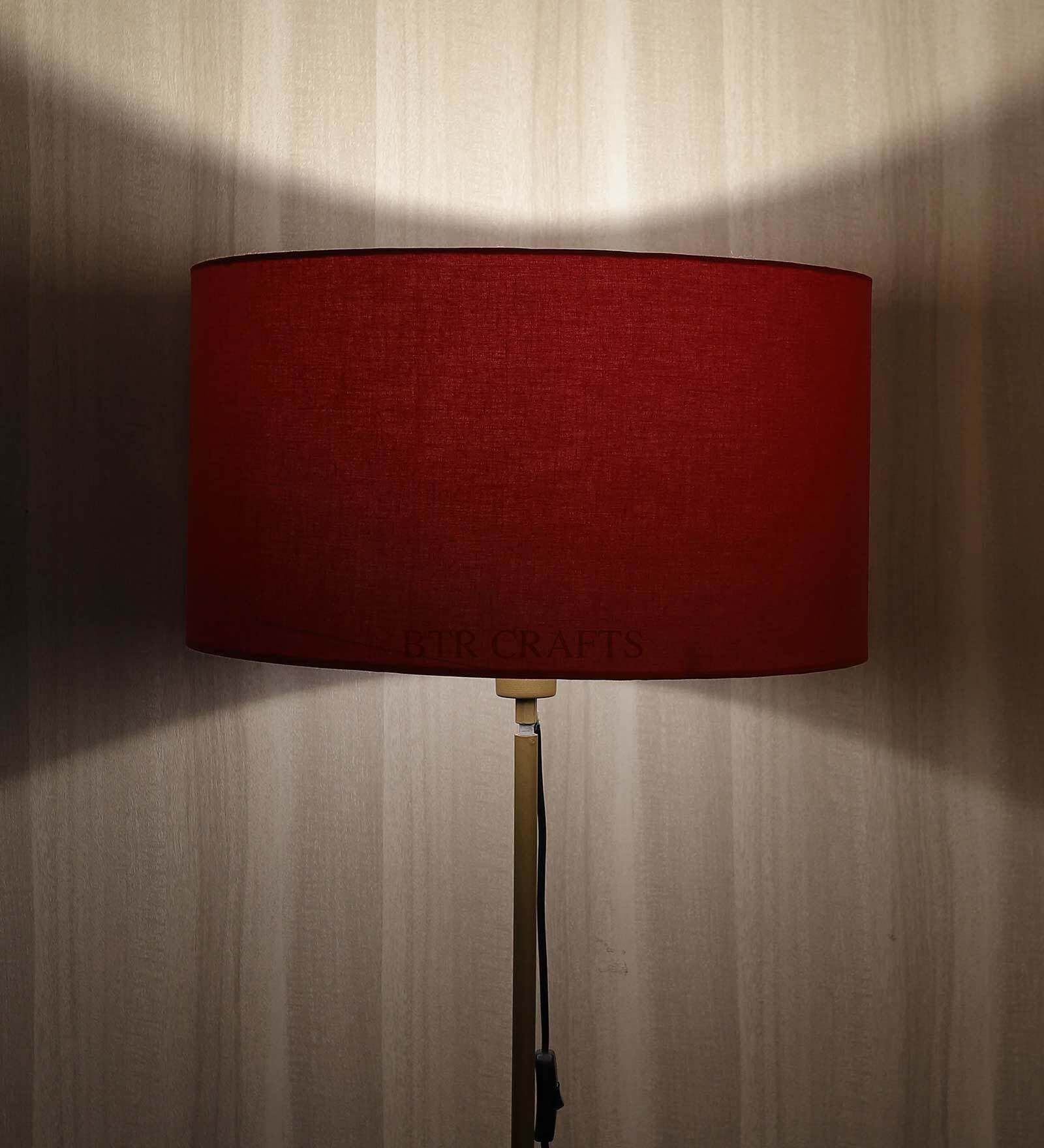 Prato Red Cotton Fabric Solid Lampshade