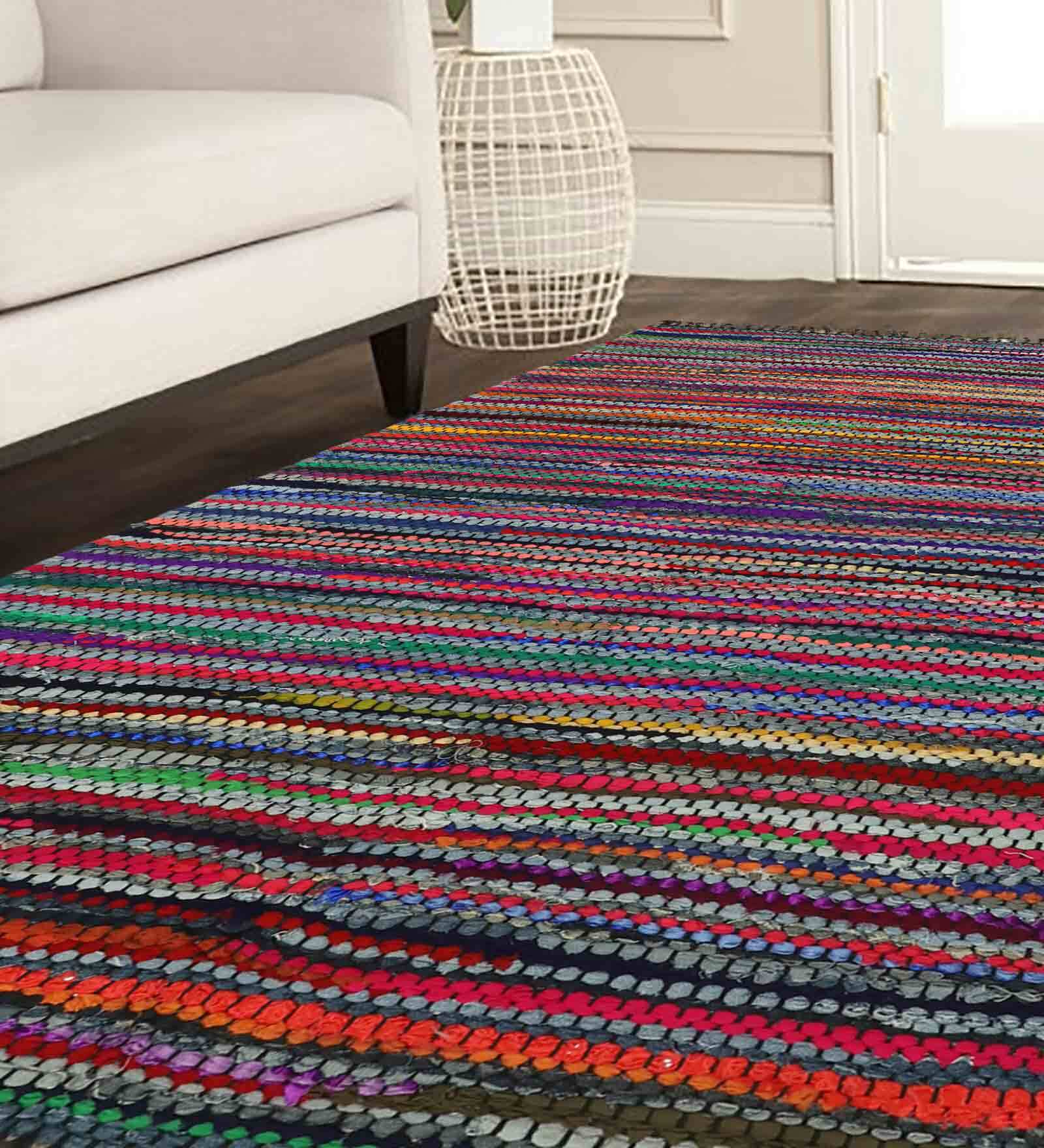 Red Cotton Hand Woven 3 x 6 feet Dhurrie
