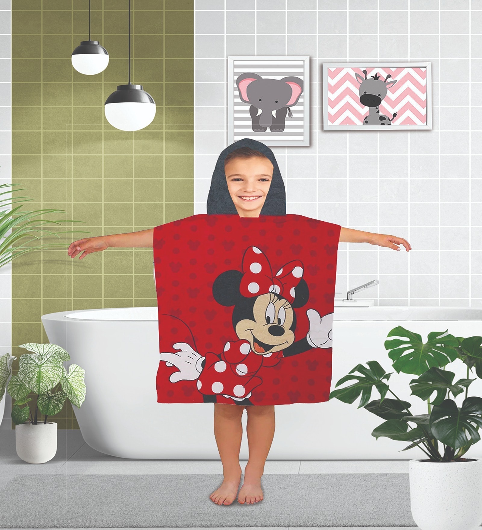 Red Cotton Kids 220 GSM Bath Towel