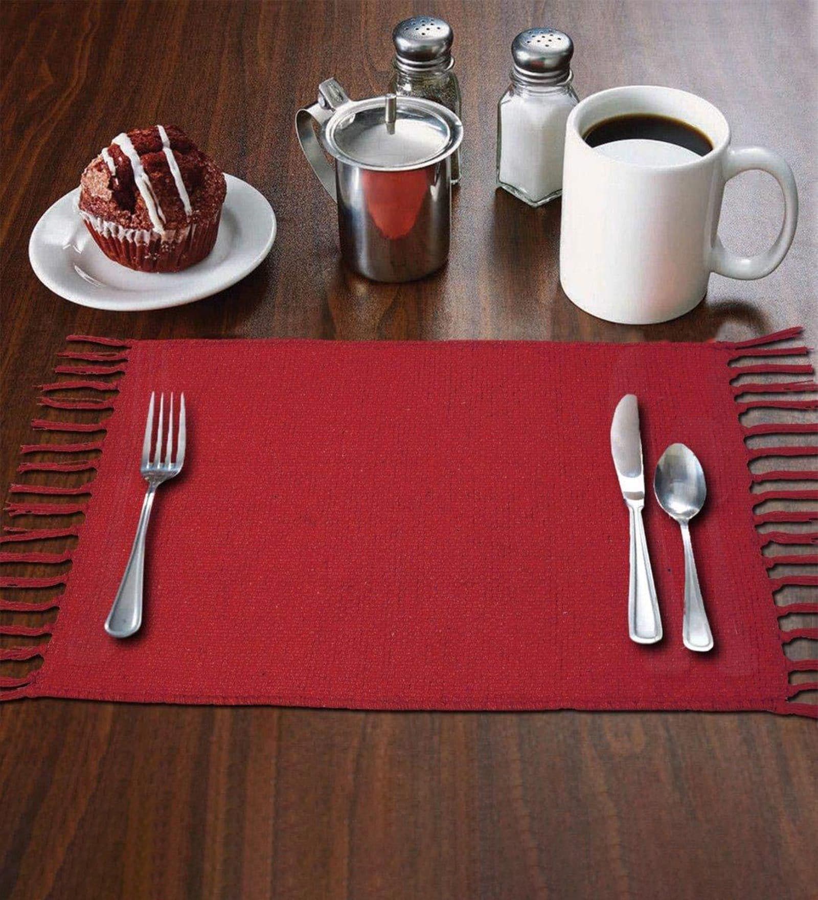 Scott (19x13) Red Cotton (Set of 6) Placemat