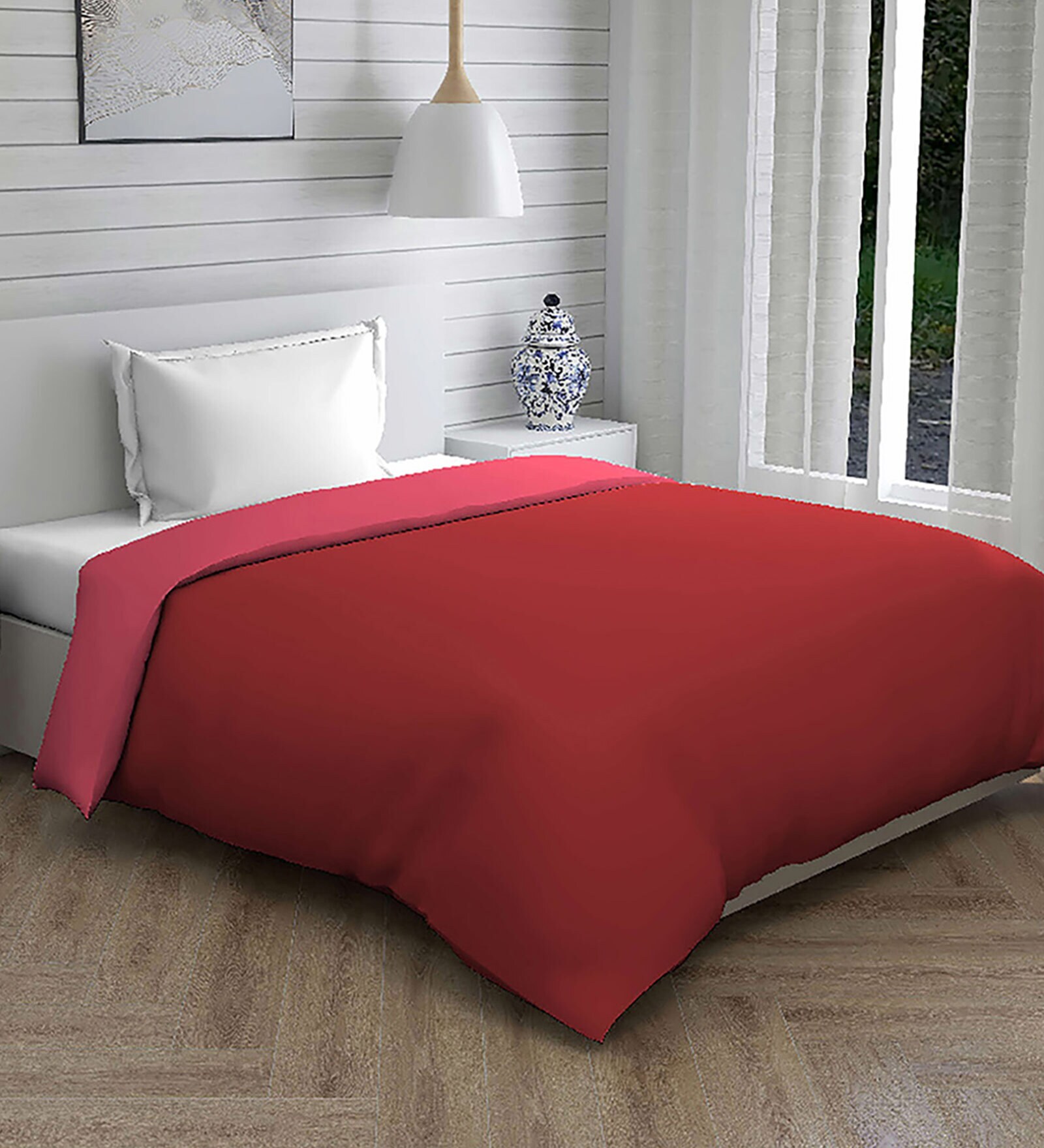 Buy Red Cotton 120 Room Temperature Single Bed Comforter by Layers at