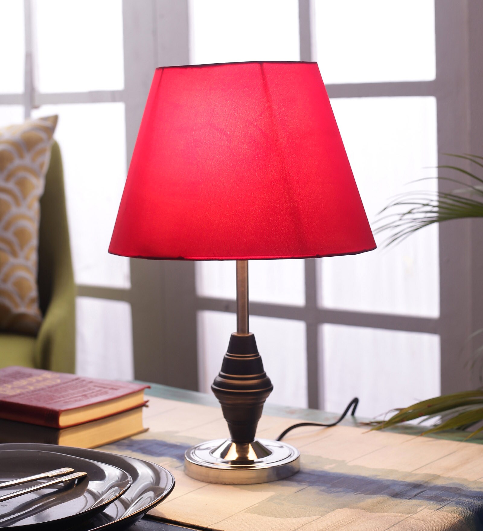 Red Cotton Table Lamp
