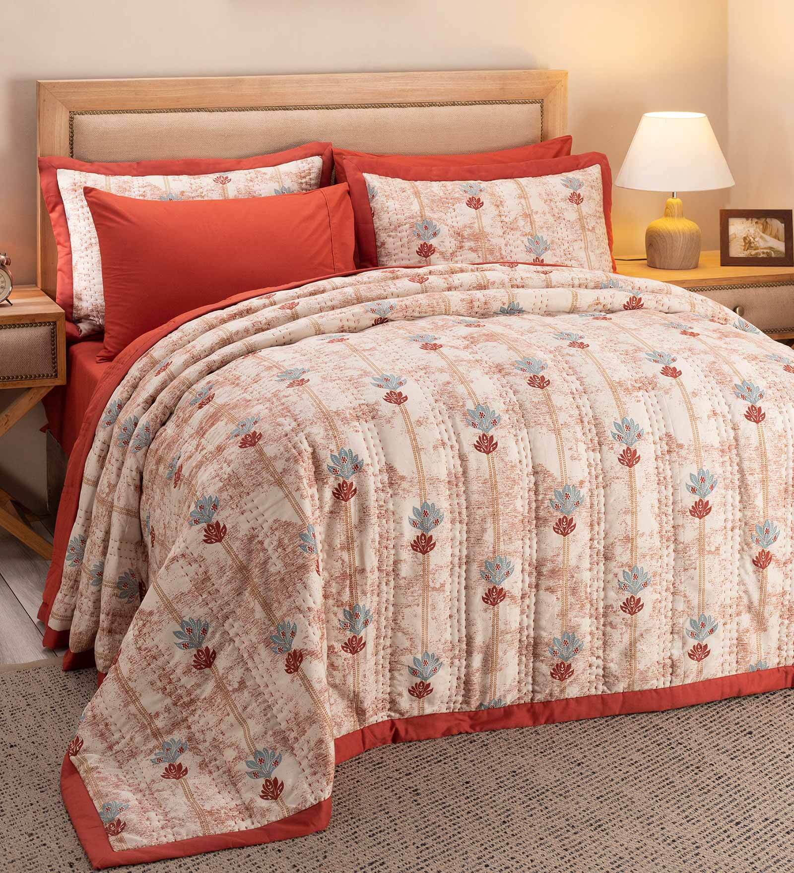 Buy Red Cotton 100 Room Temperature Double Bed Quilt by Maspar at 20