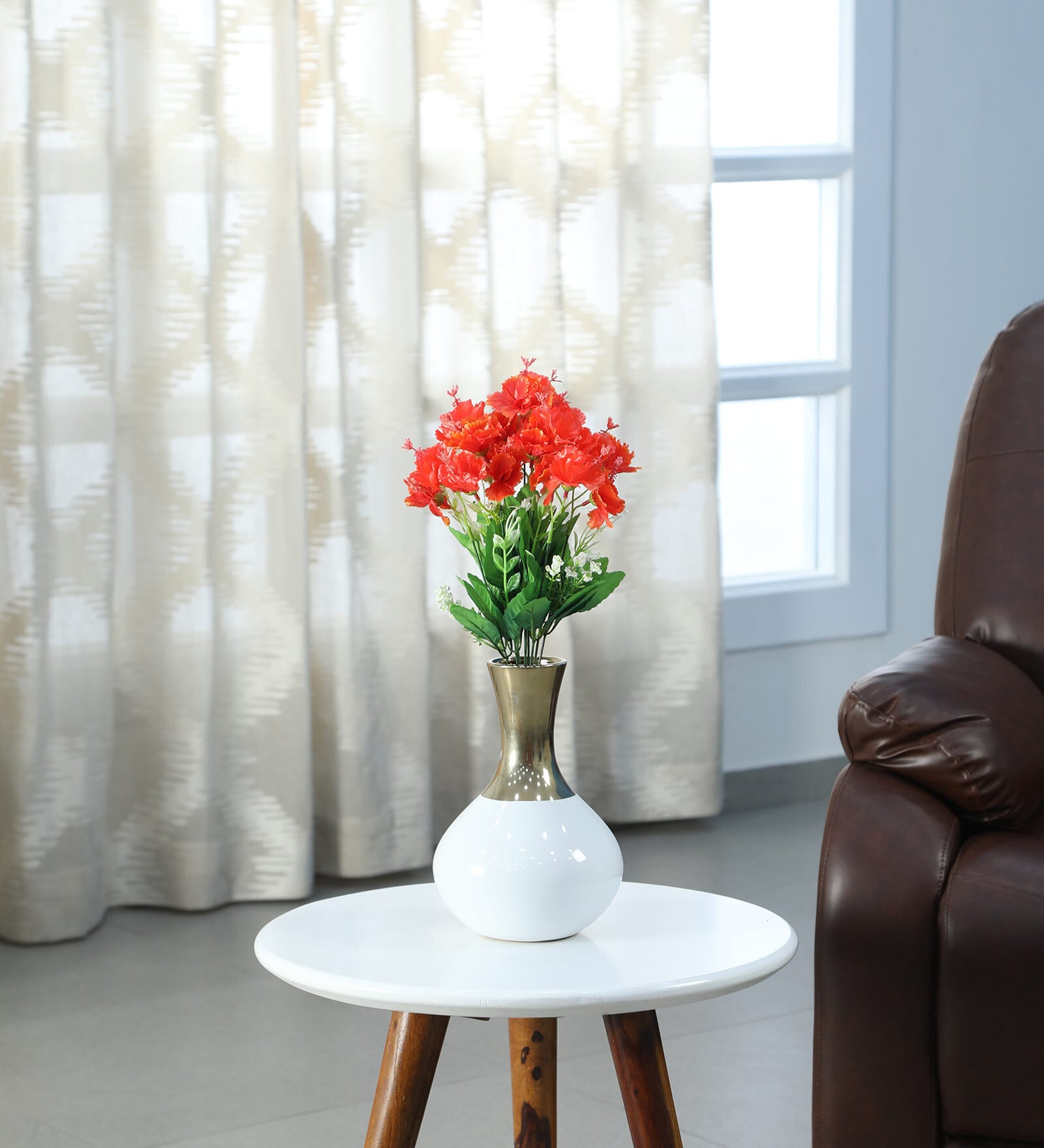 Red Fabric Artificial Hibiscus Bouquet Flower Bunch