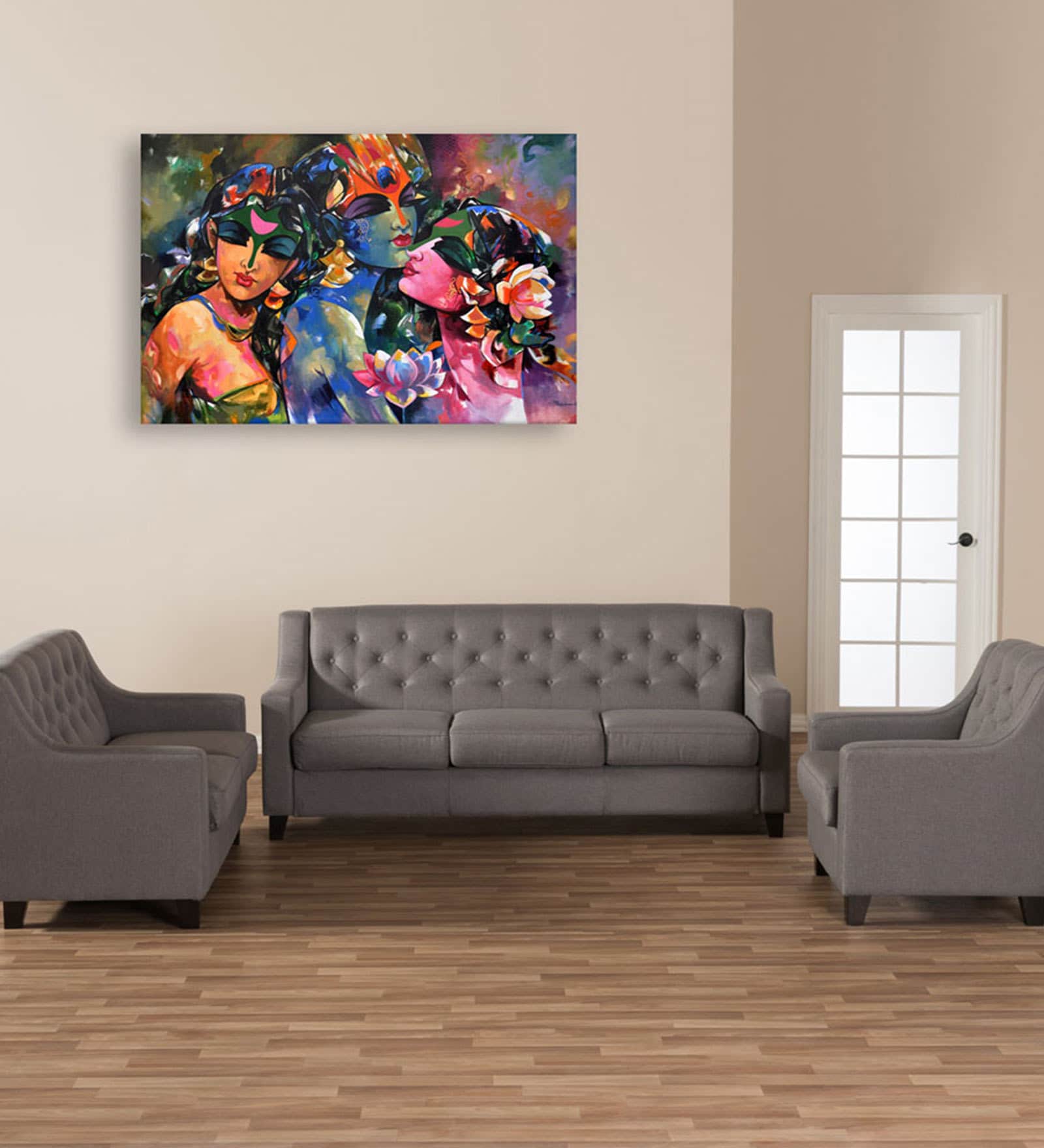 Desire In Multicolour Canvas Framed Art Print (33 x 21 Inches)