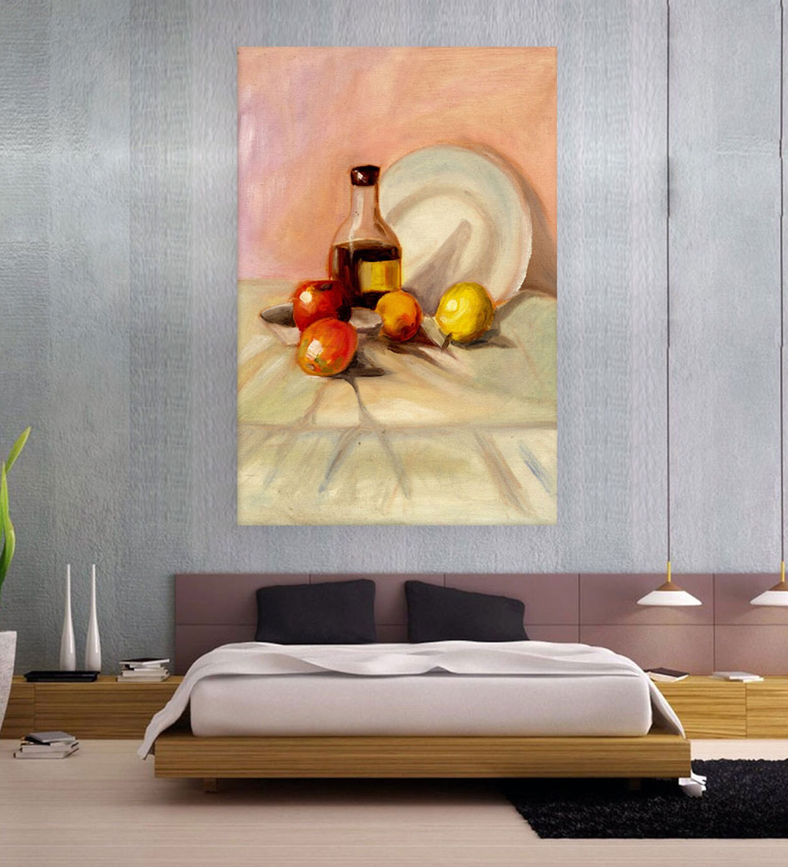 Still Life In Red Canvas Framed Art Print (33 x 21 Inches)