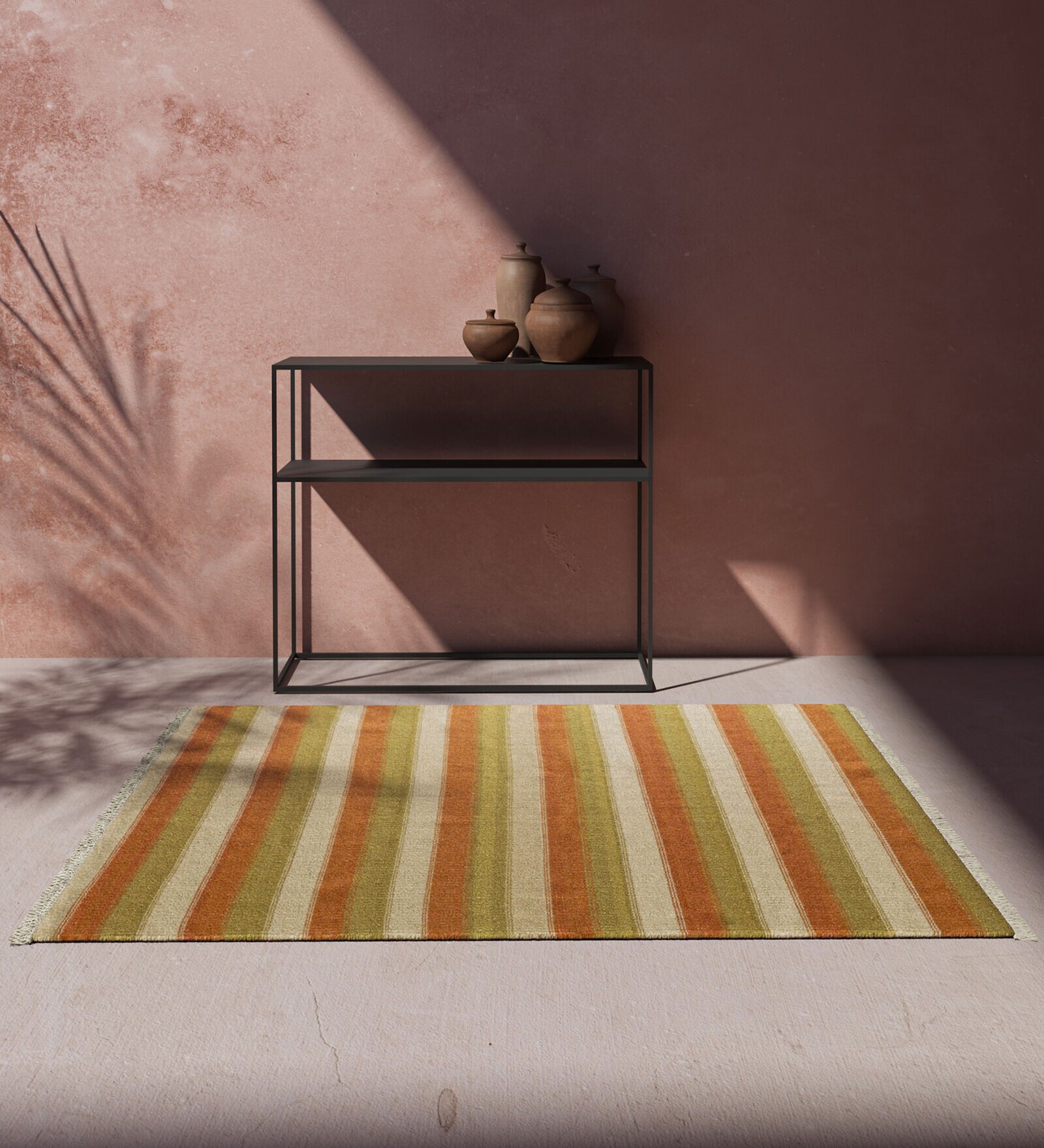 Red Geometrical Wool 4 ft X 6 ft Rectangle Flat Weaves