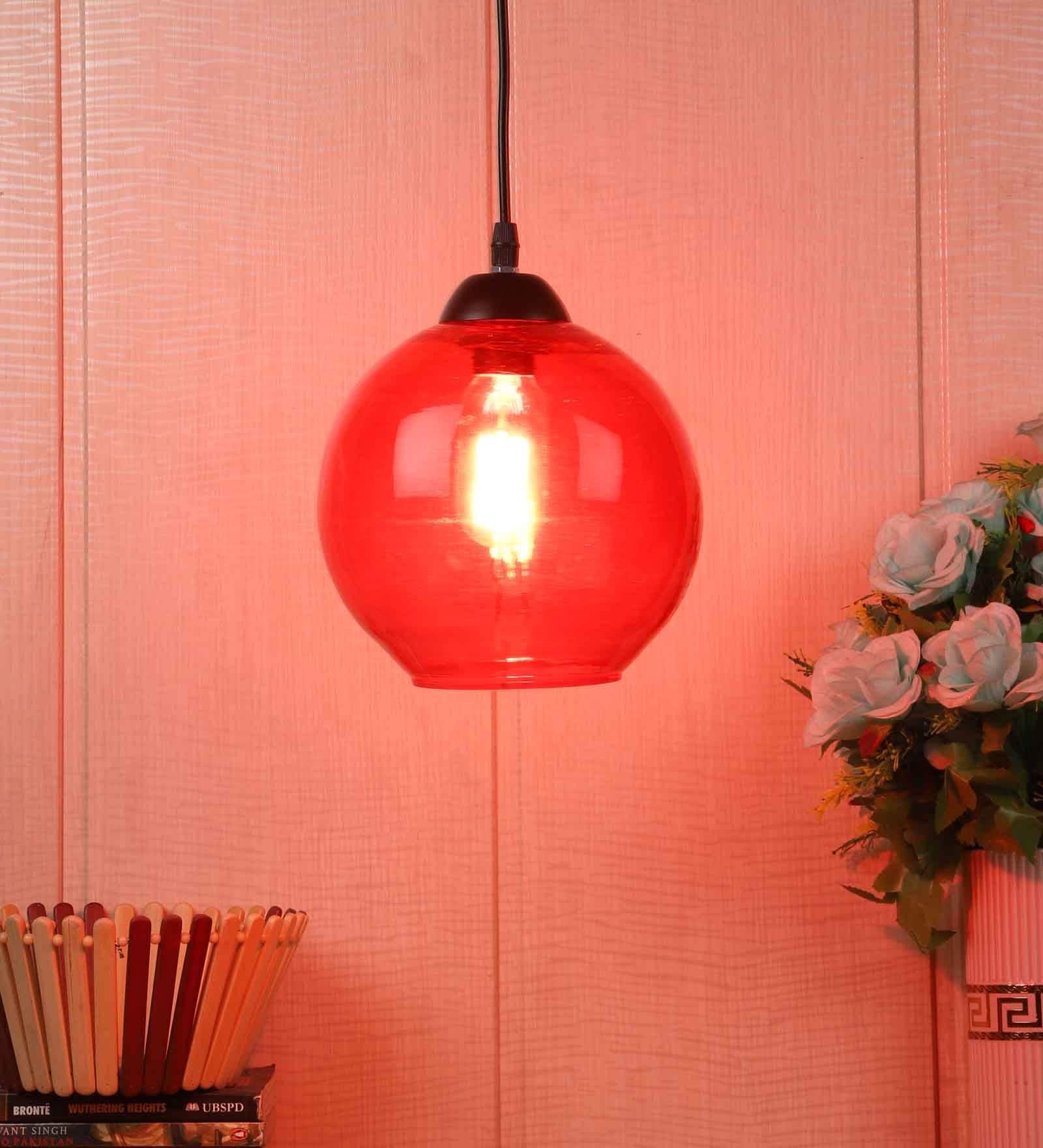 Agen Red Glass Hanging Light