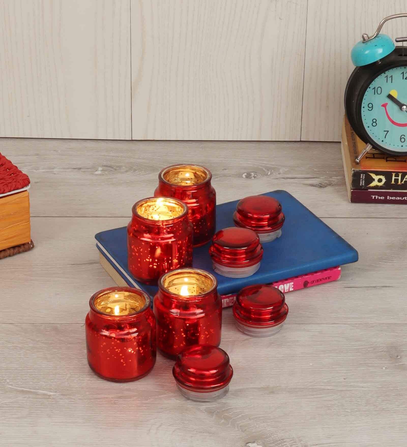 Red Glass With Jar Set of 4