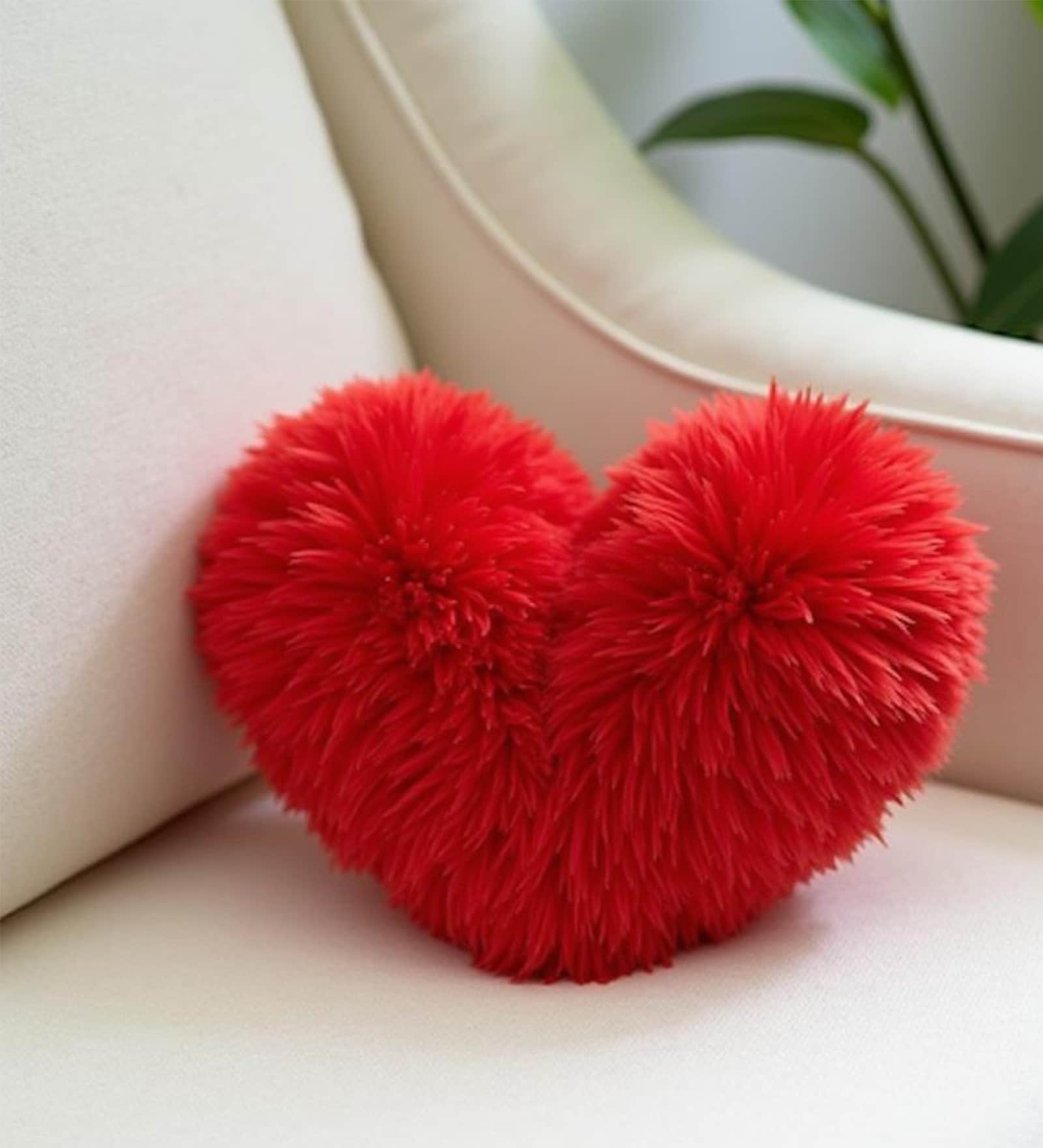 Red Heart Shaped 13 x 13 Inch Cushion