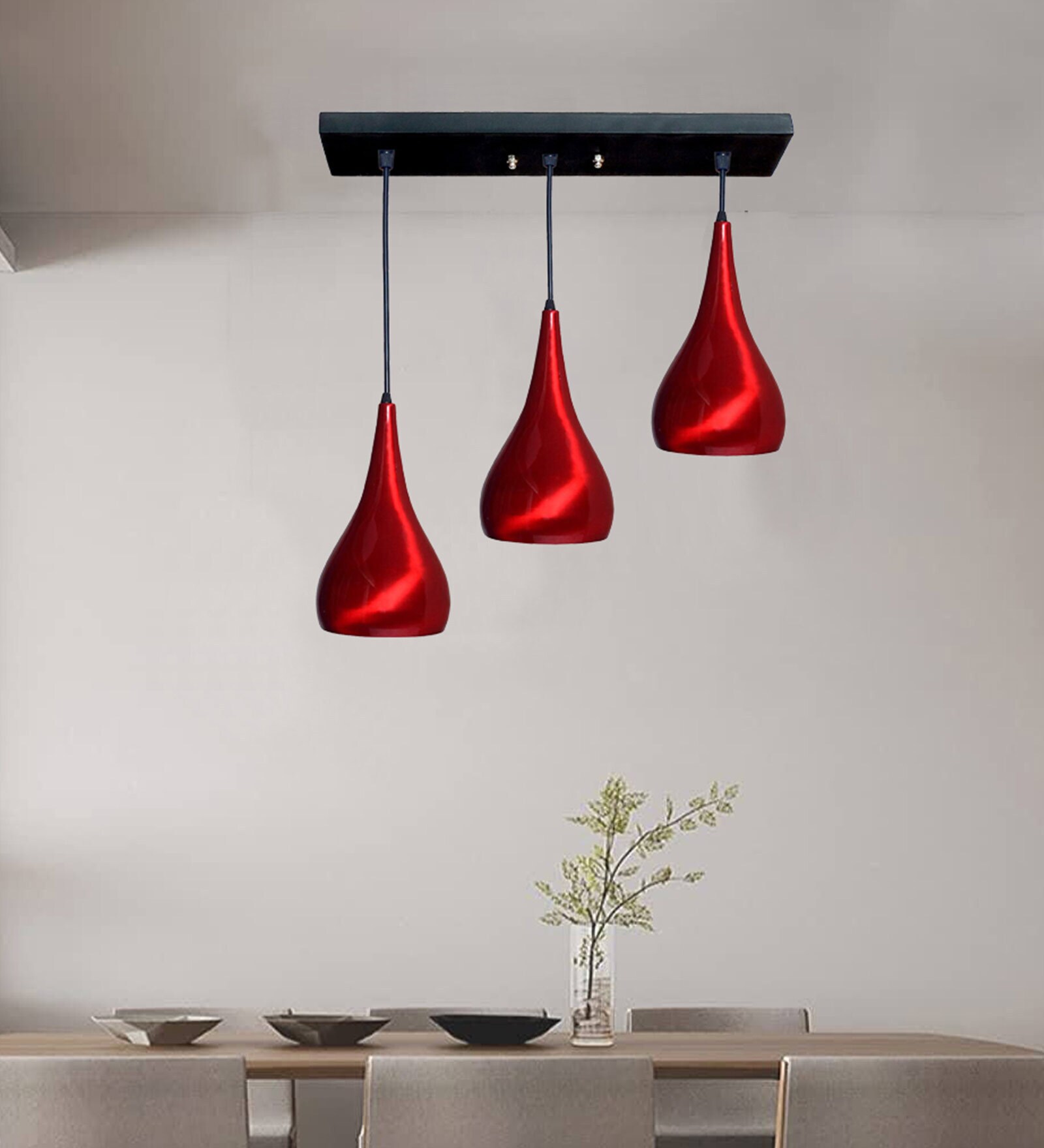 Electa Red Metal Cluster Hanging Light