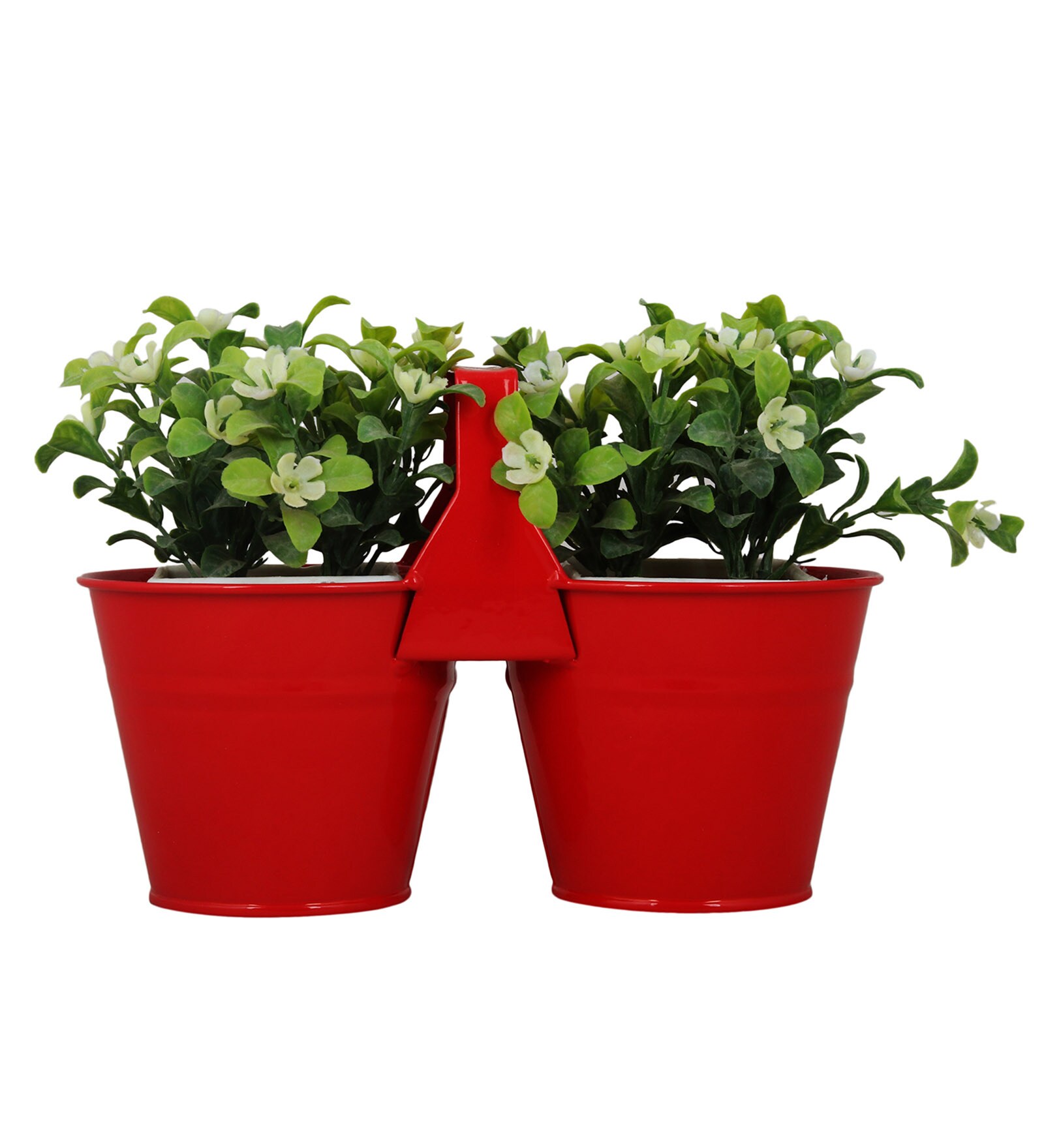 Red Metal Table Top Planters