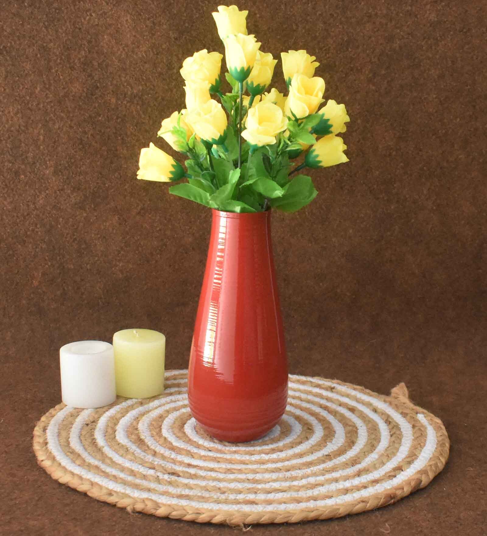 Red Metal Table Vase