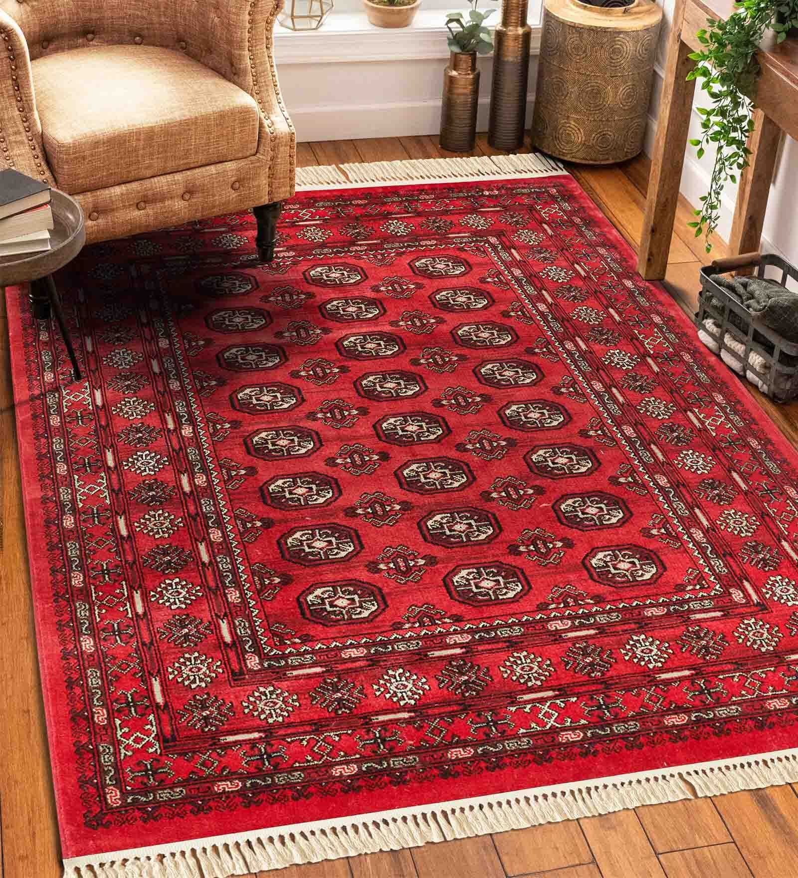 Red Persian 3x5 Feet Machine Made Carpet