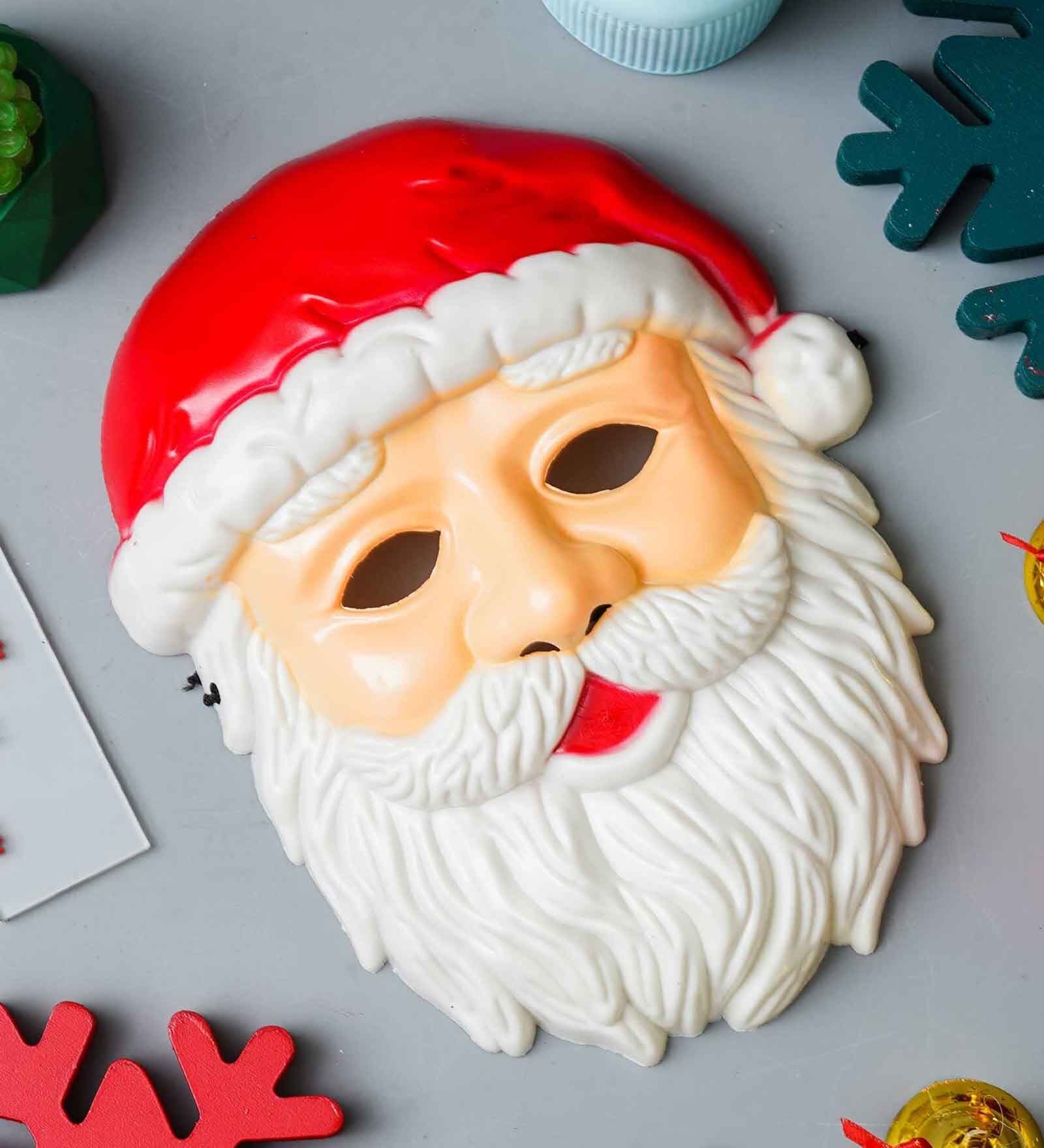 Red Plastic Santa Claus Mask