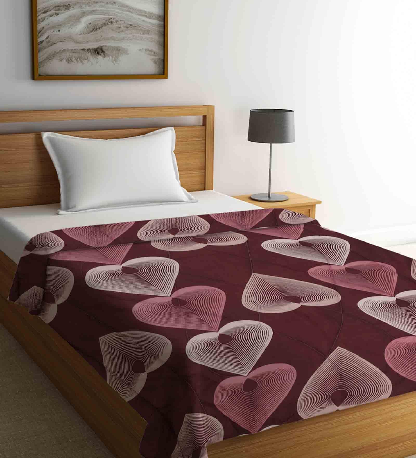 Purple Polyester 350 Heavy Winter Single Bed Comforter